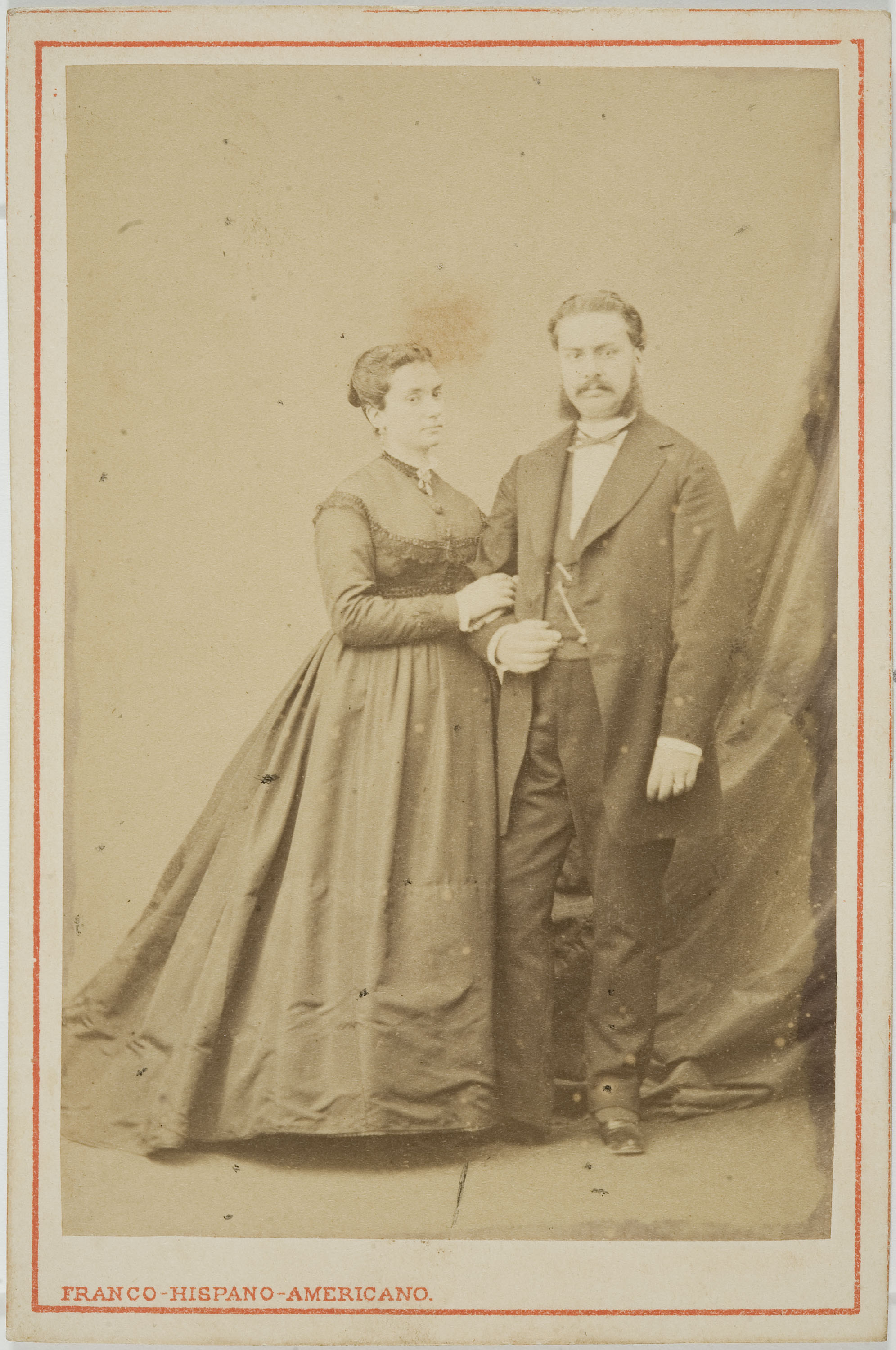 image for: Fotografía Franco Hispano Americano. Barcelona - Retrat d&#039;un home i una dona - Cap a 1860