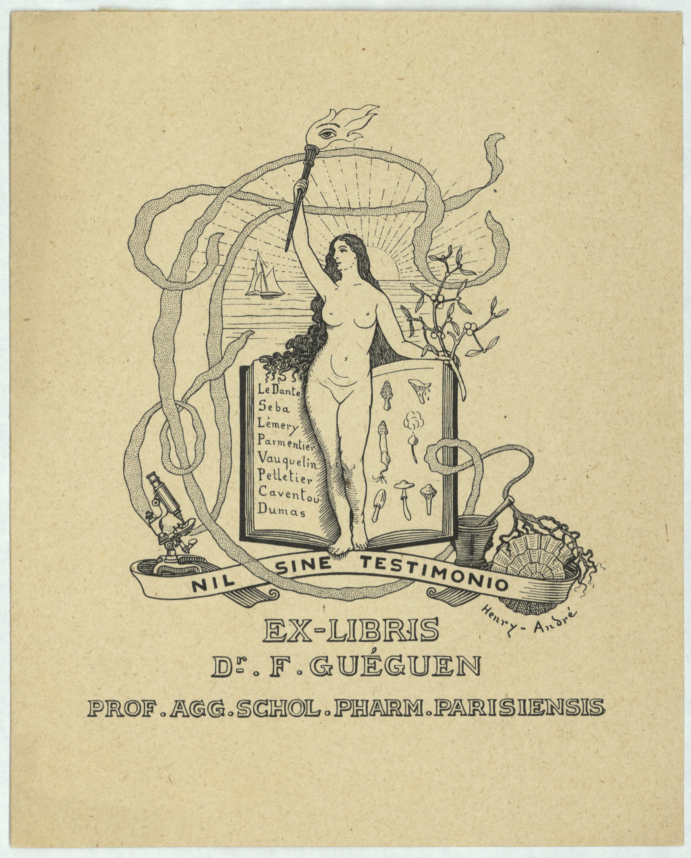 image for: Henry-André - Ex-libris Dr. F. Guéguen - Cap a 1900
