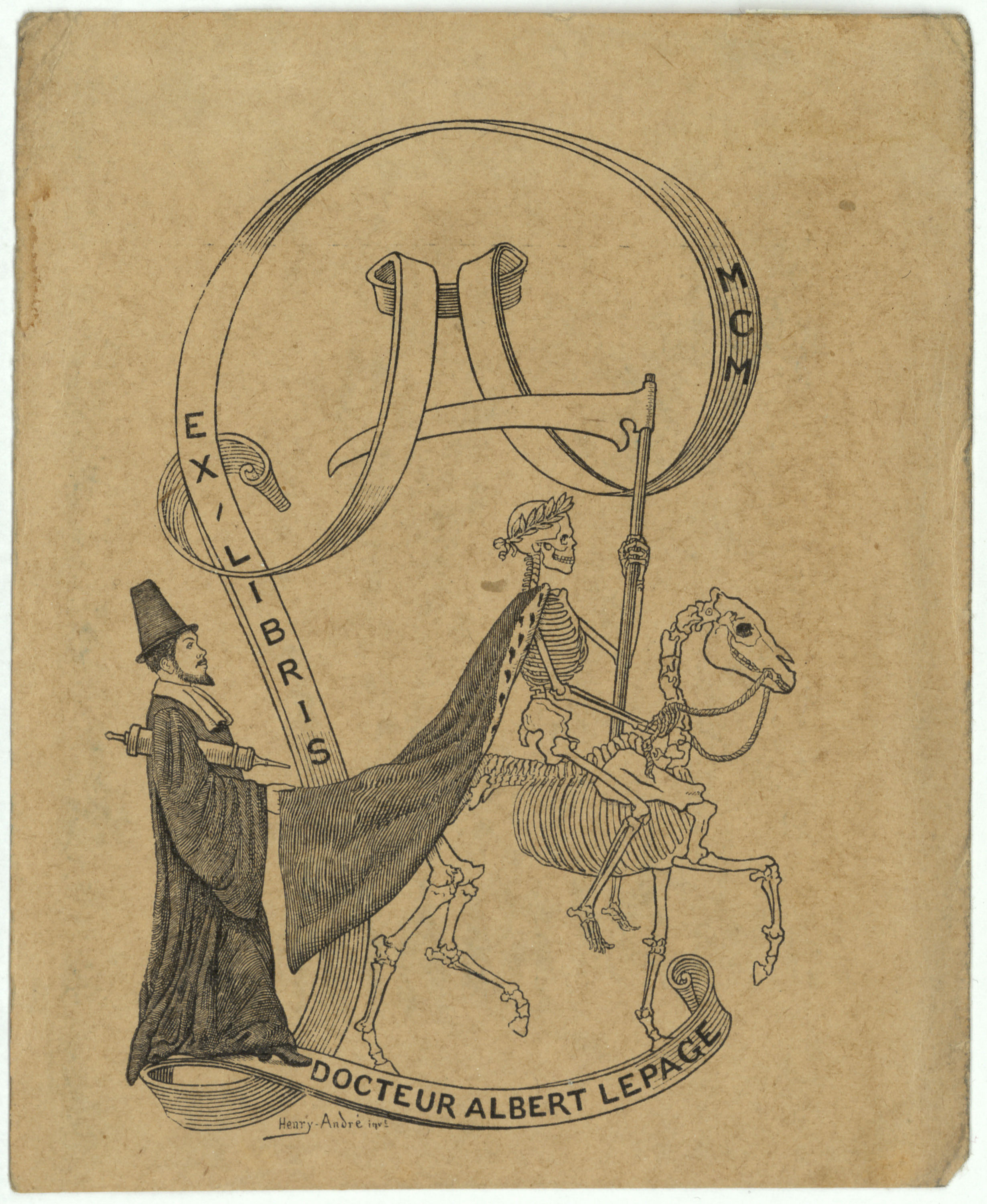 image for: Henry-André - Ex-libris Docteur Albert Lepage - 1900