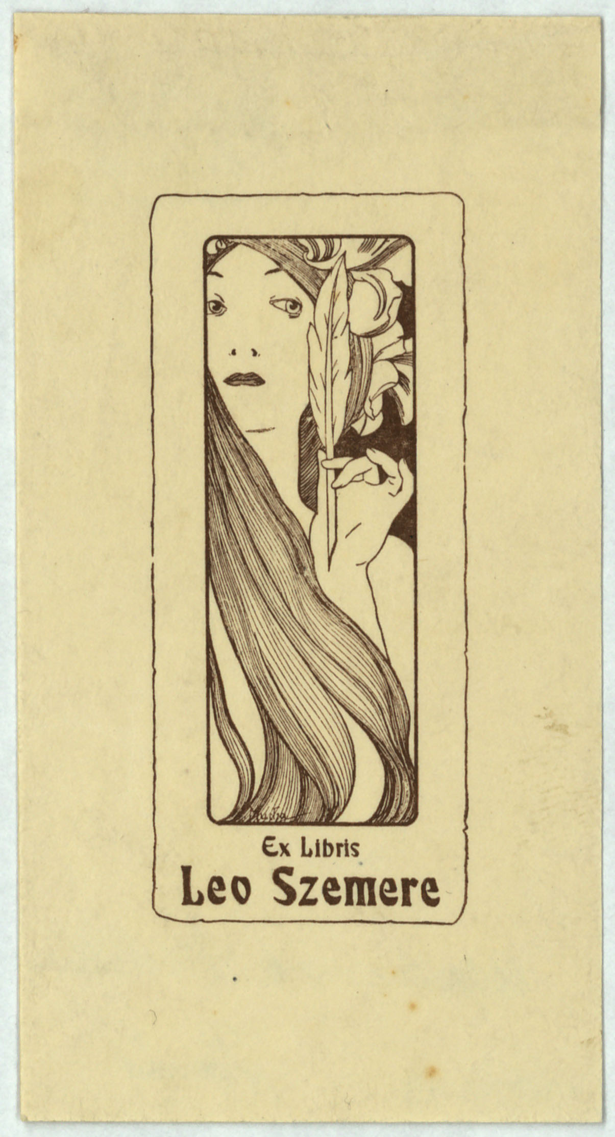 image for: Alphonse-Marie Mucha - Ex-libris Leo Szemere - Cap a 1897