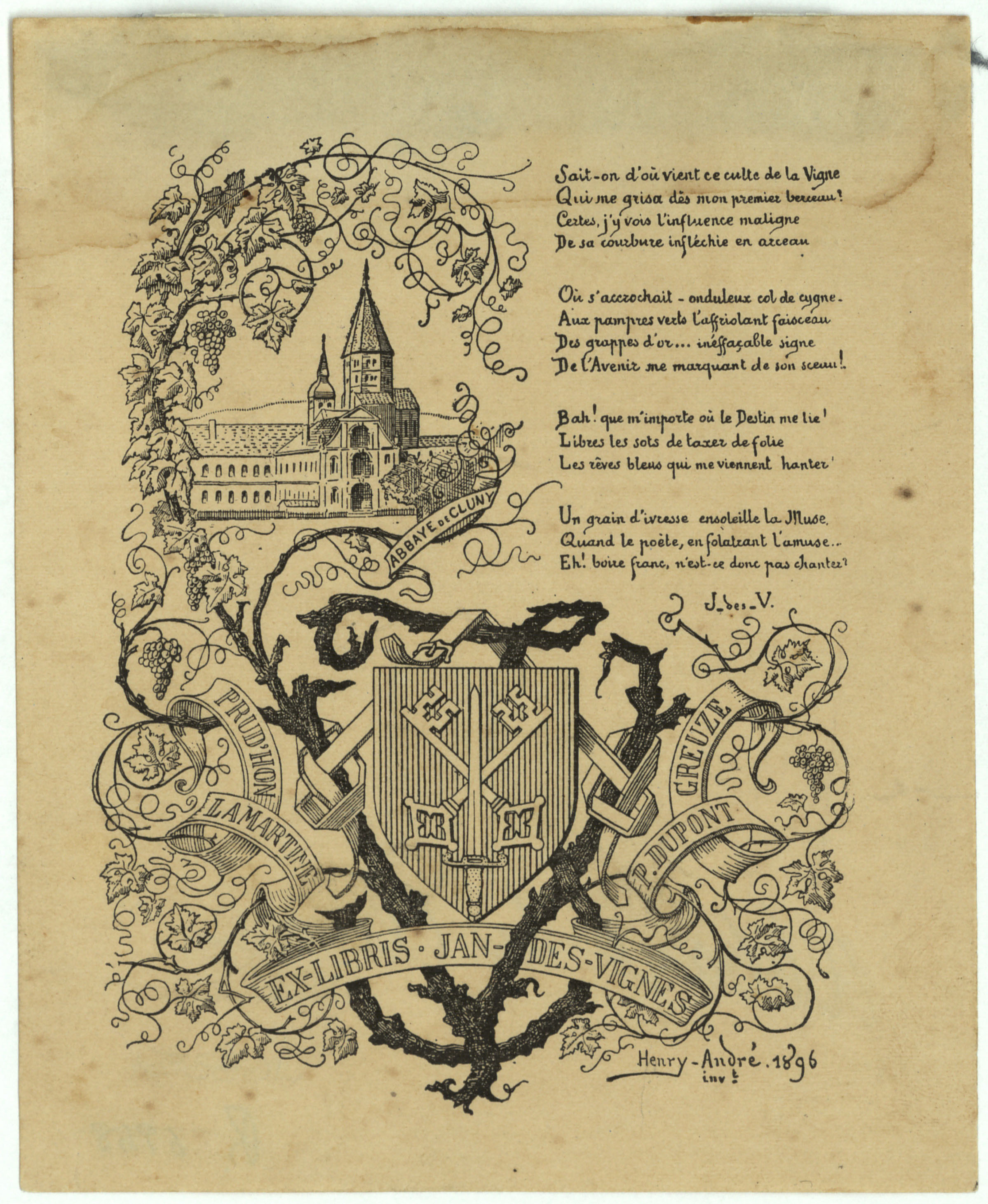 image for: Henry-André - Ex-libris Jan des Vignes - 1896
