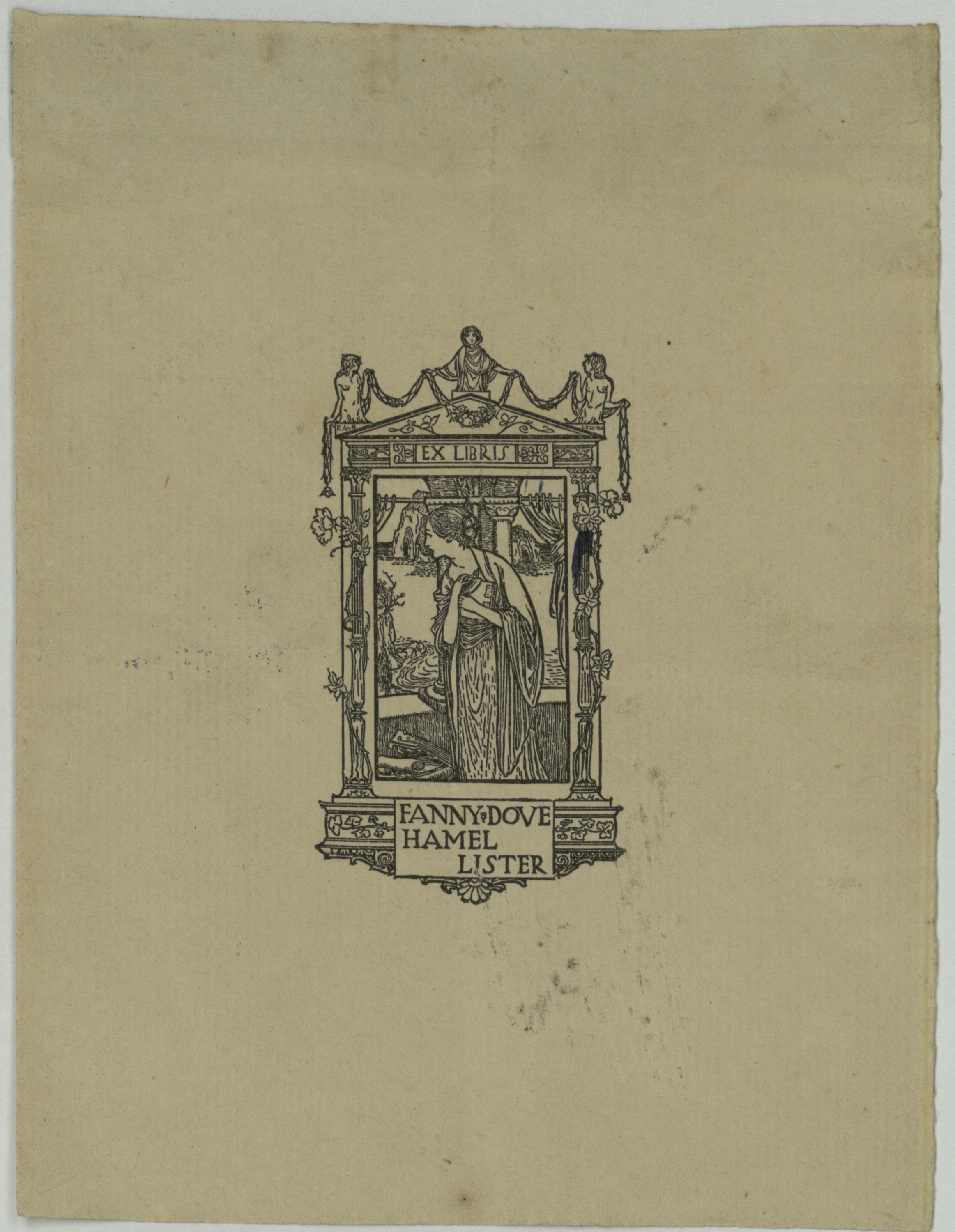 image for: Robert Anning Bell - Ex-libris Fanny Dove Hamel Lister - Cap a 1900