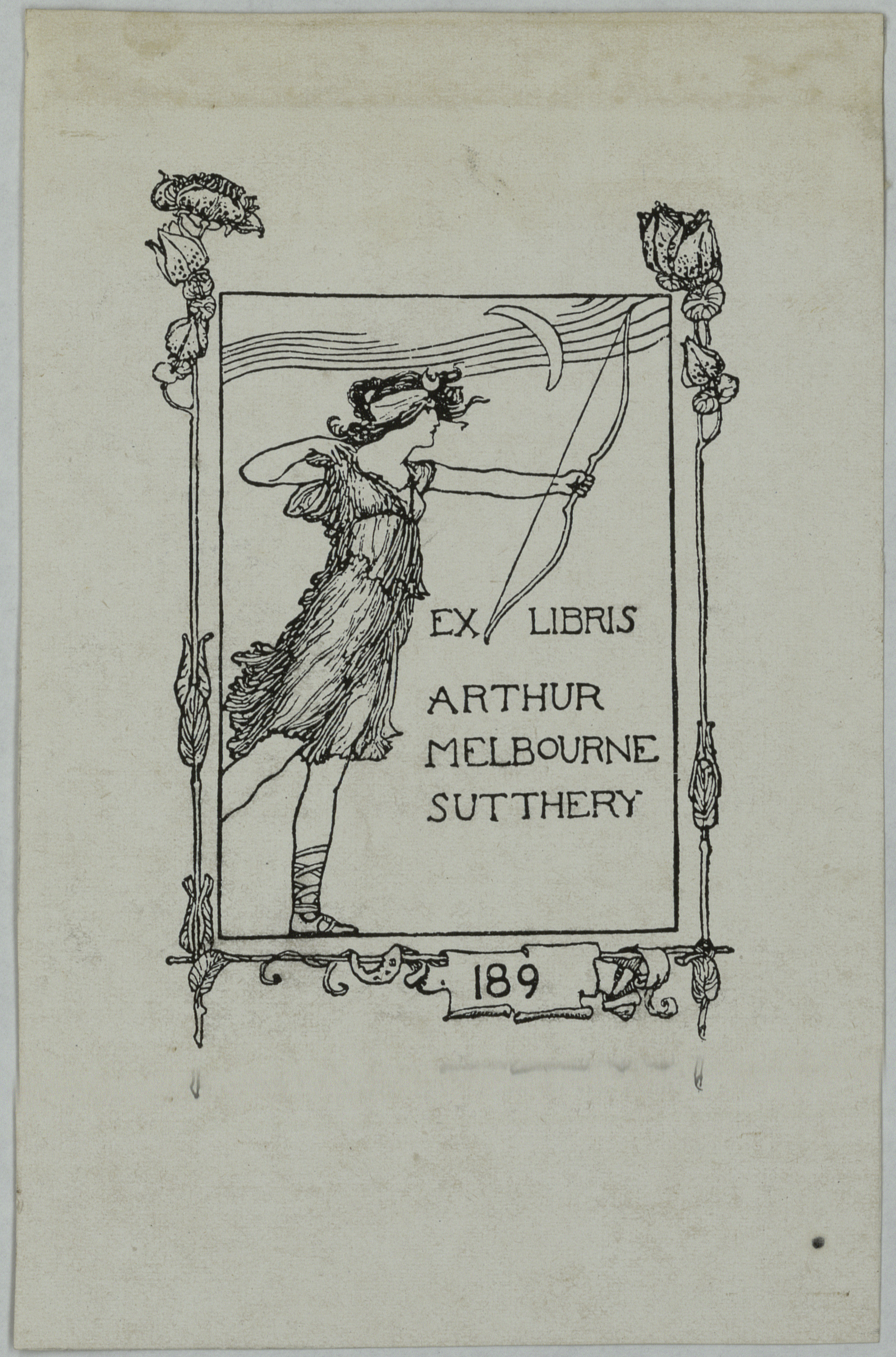 image for: Robert Anning Bell - Ex-libris Arthur Melbourne Sutthery - Cap a 1900