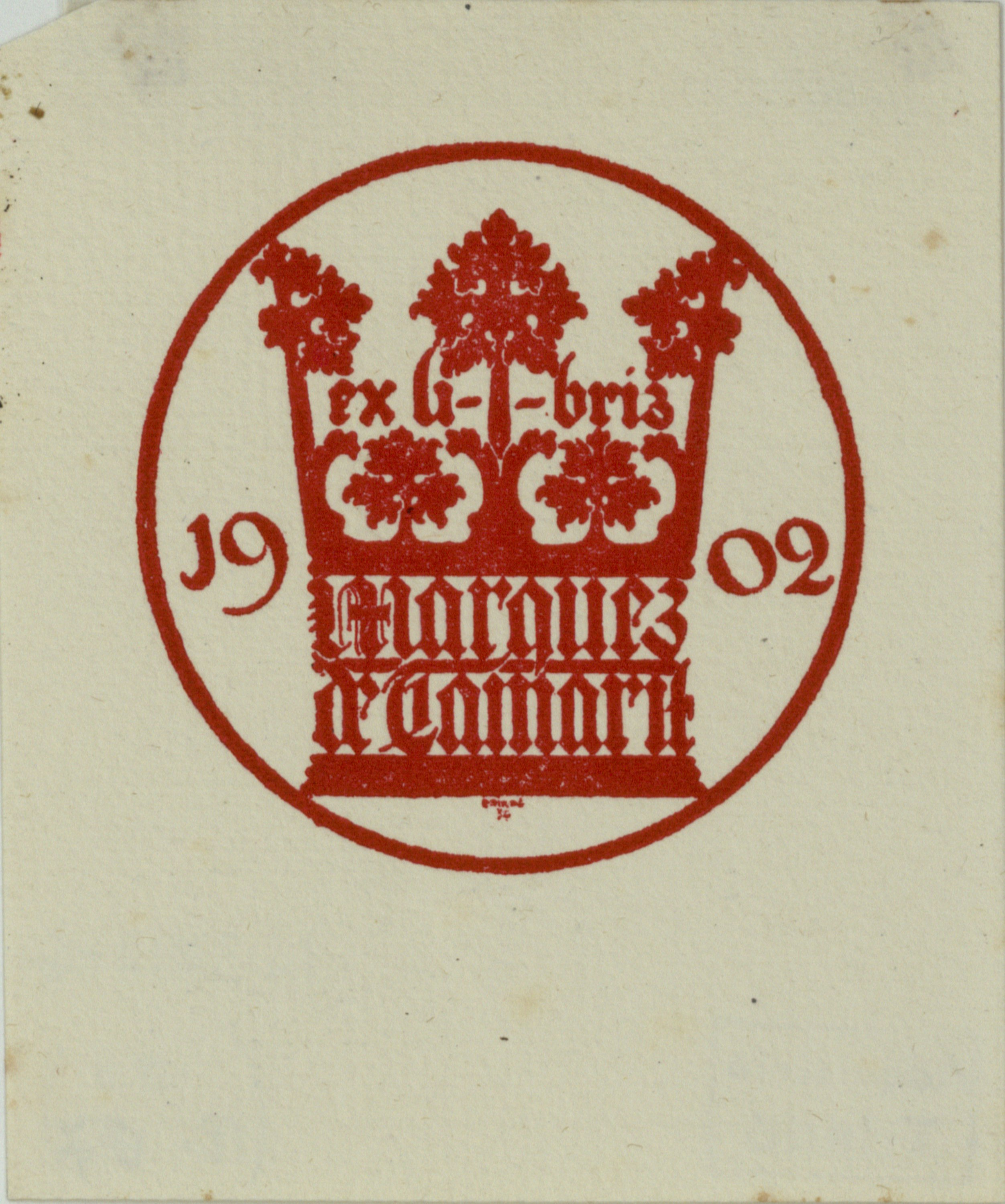 image for: Josep Triadó - Ex-libris Marques de Tamarit - 1902