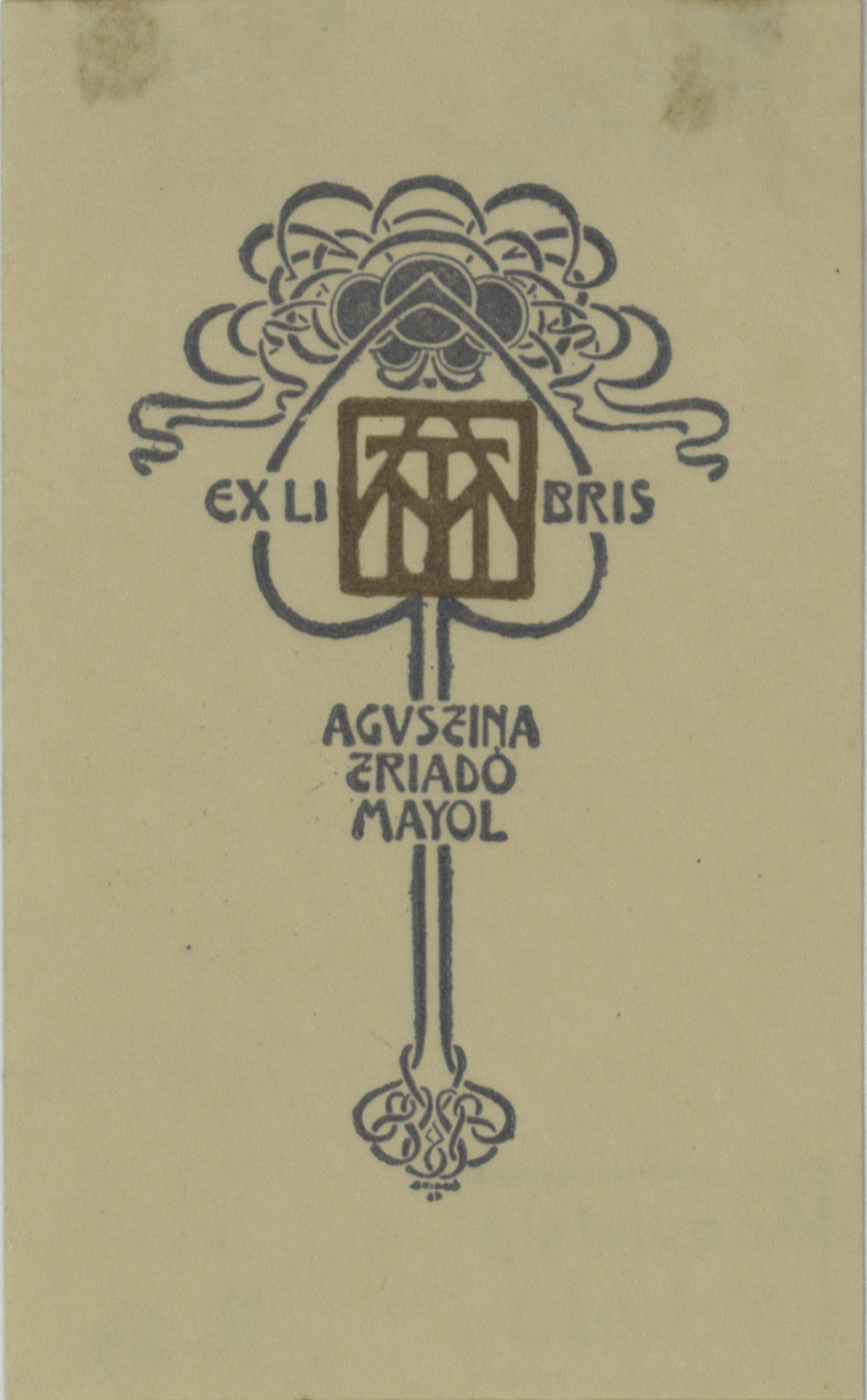 image for: Josep Triadó - Ex-libris Agustina Triado Mayol - 1902