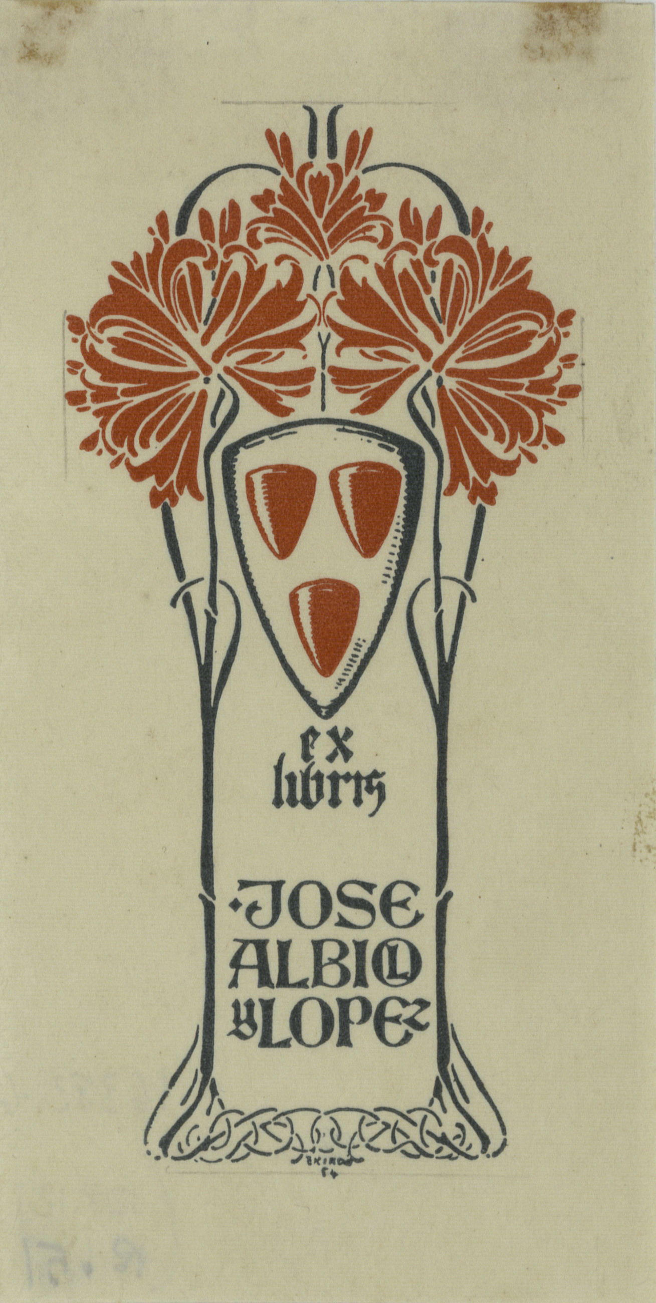 image for: Josep Triadó - Ex-libris Jose Albiol y Lopez - 1903