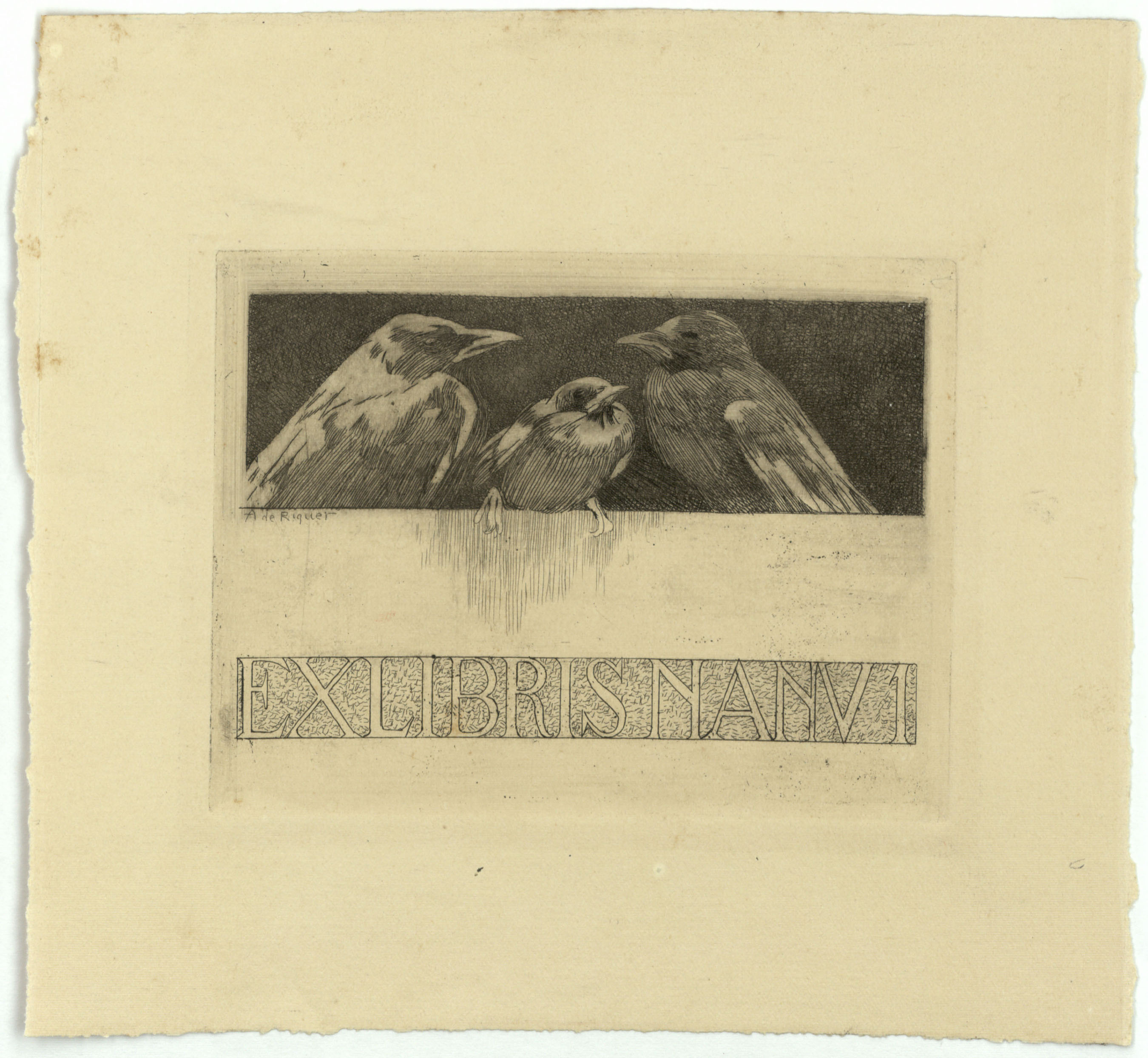 image for: Alexandre de Riquer - Ex-libris Nanu 1 - Cap a 1903