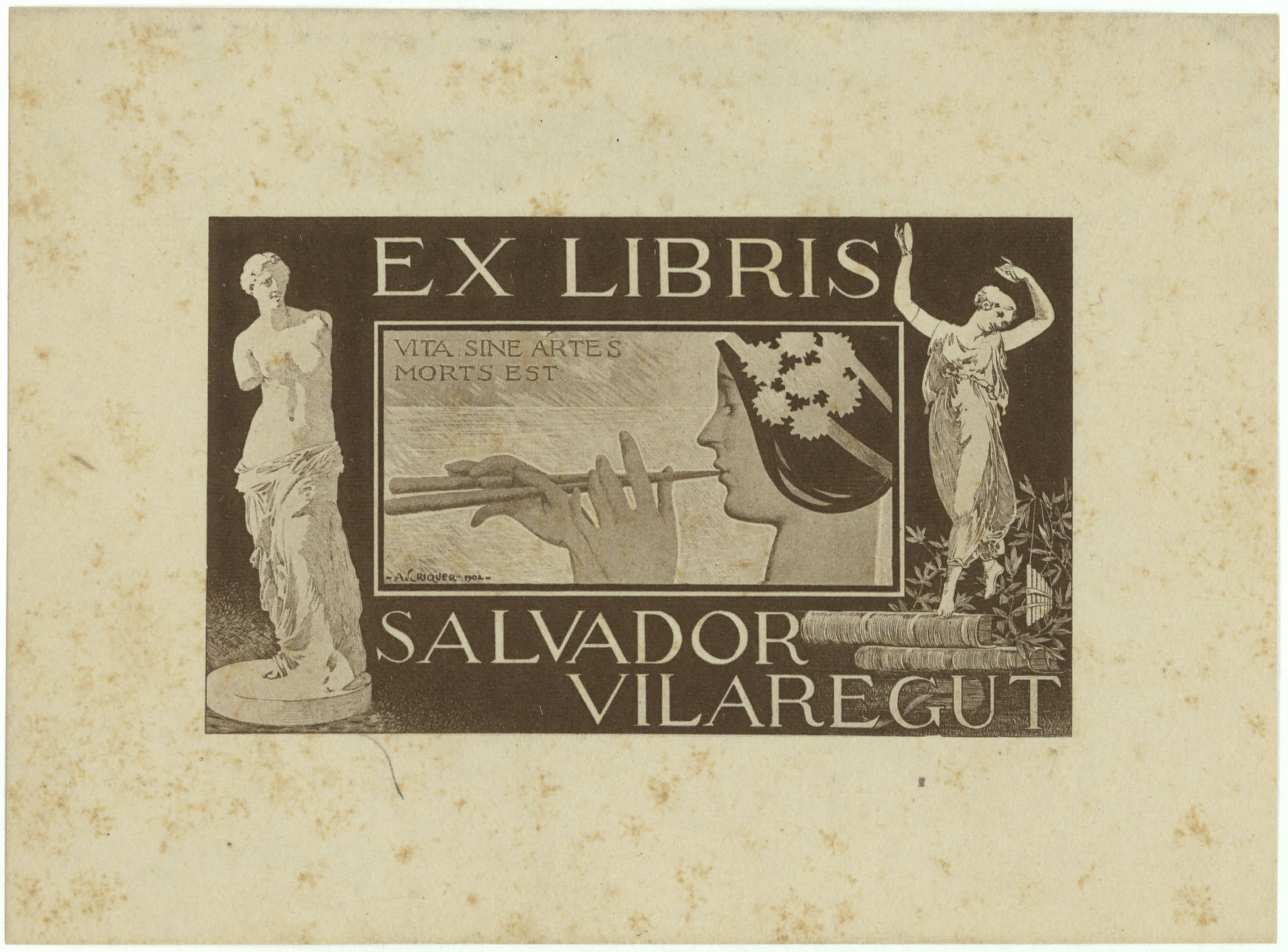 image for: Alexandre de Riquer - Ex-libris Salvador Vilaregut - 1902