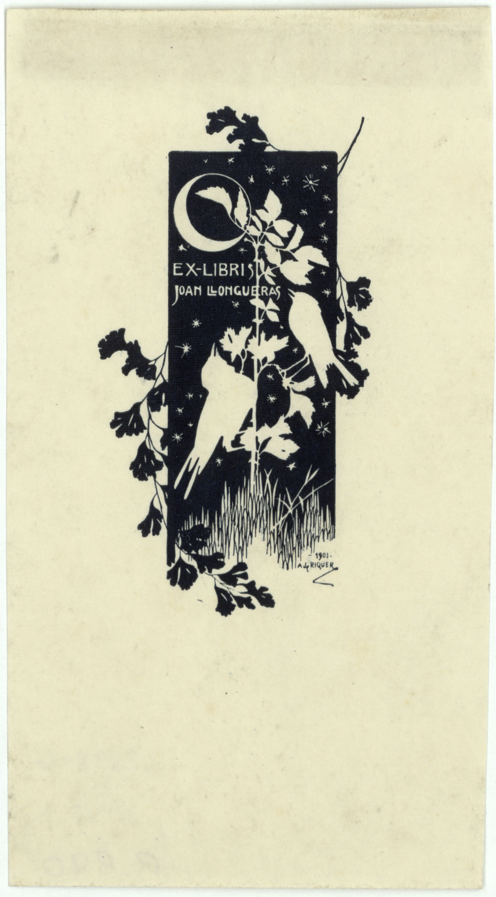 image for: Alexandre de Riquer - Ex-libris Joan Llongueras - 1901