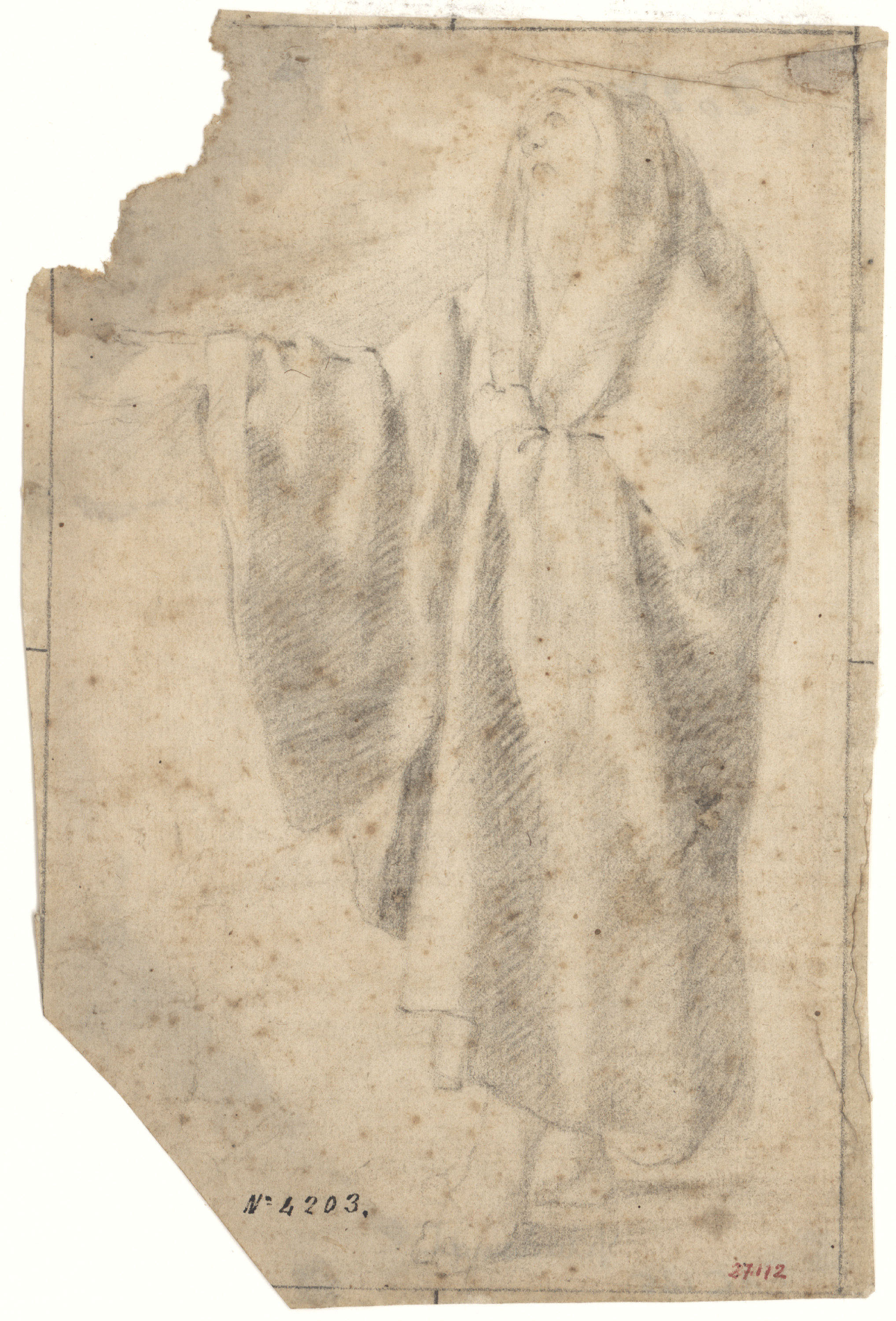 image for: Antoni Viladomat - Estudi de figura - Cap a 1720-1740