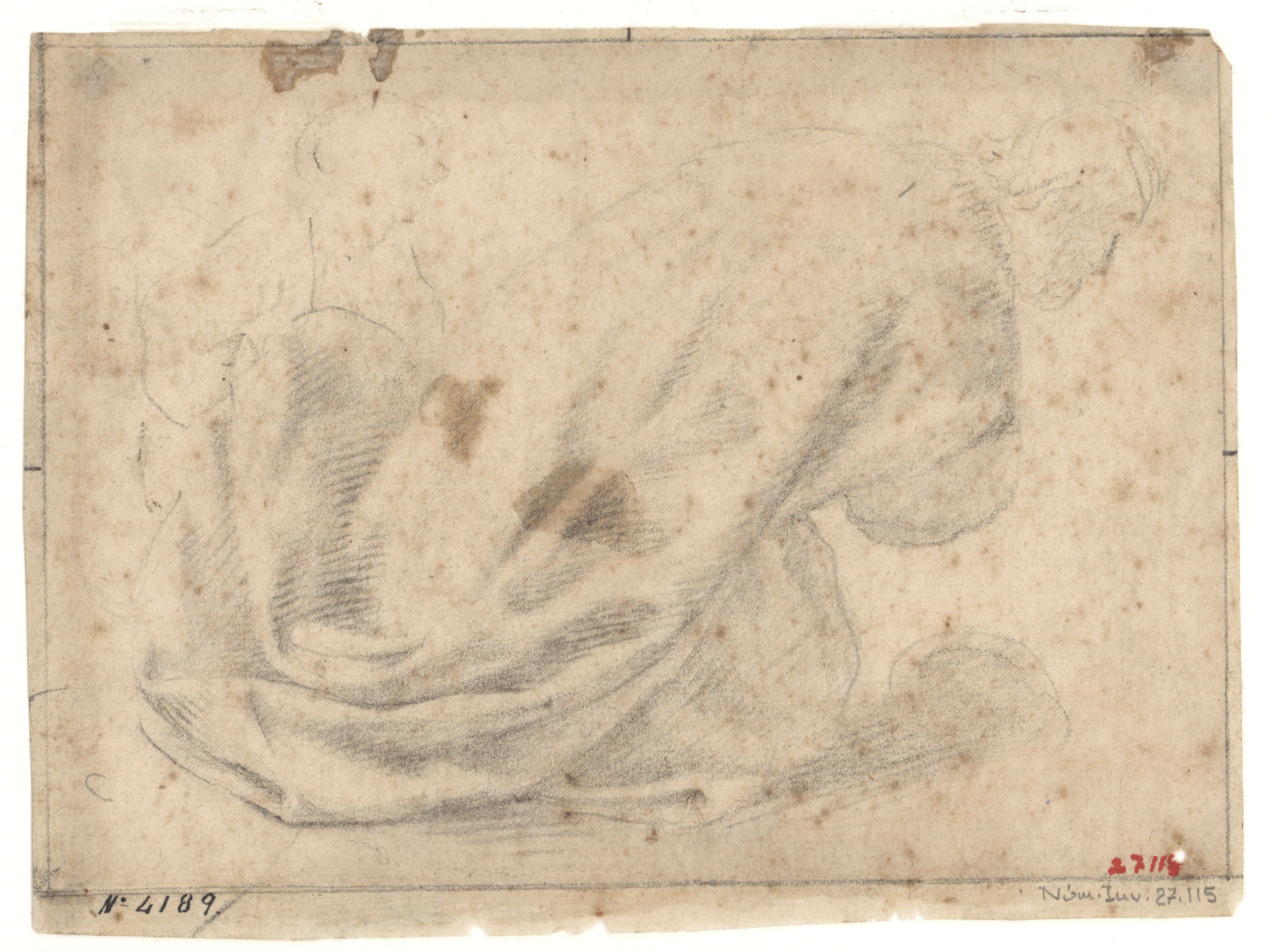 image for: Antoni Viladomat - Estudi de figura - Cap a 1720-1740