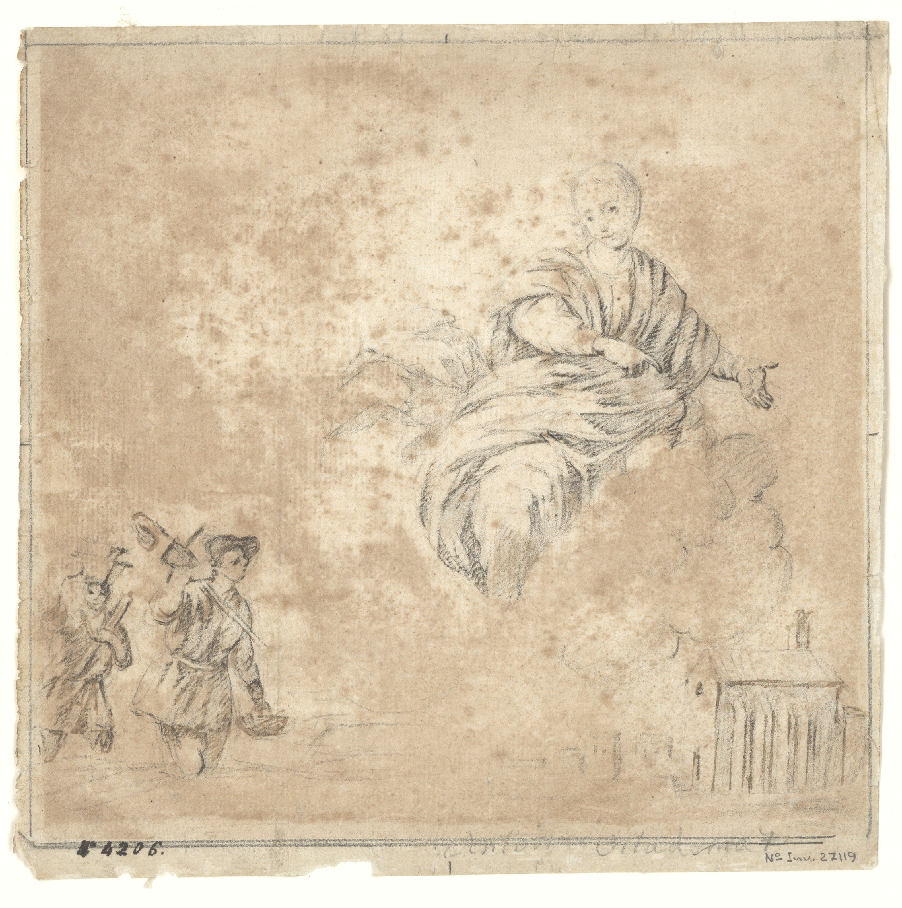 image for: Antoni Viladomat - Mare de Déu i altres apunts - Cap a 1720-1755