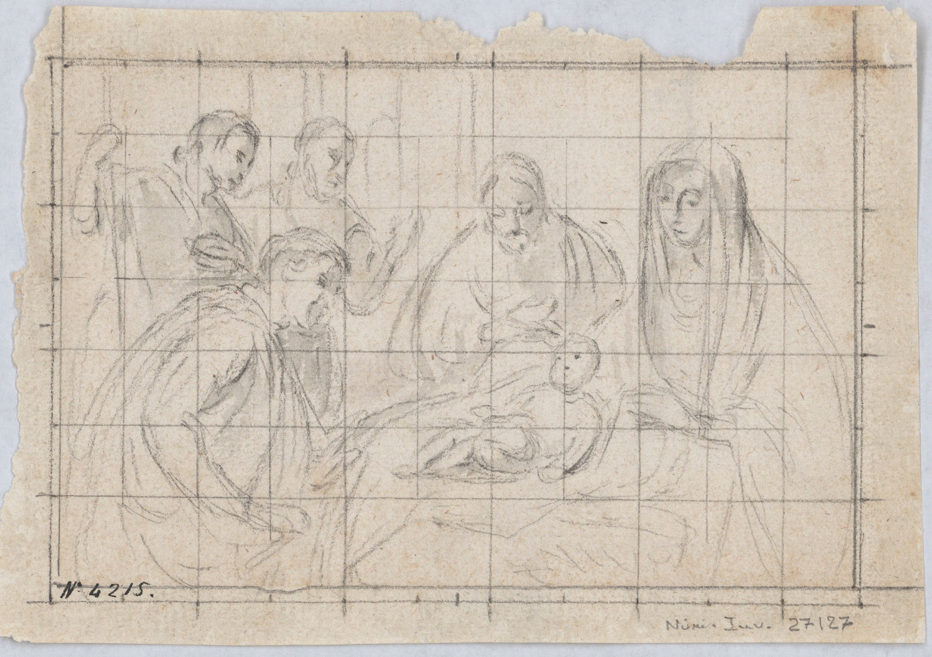 image for: Antoni Viladomat - Adoració dels pastors (anvers) / Apunt arquitectònic (revers) - Cap a 1720-1740