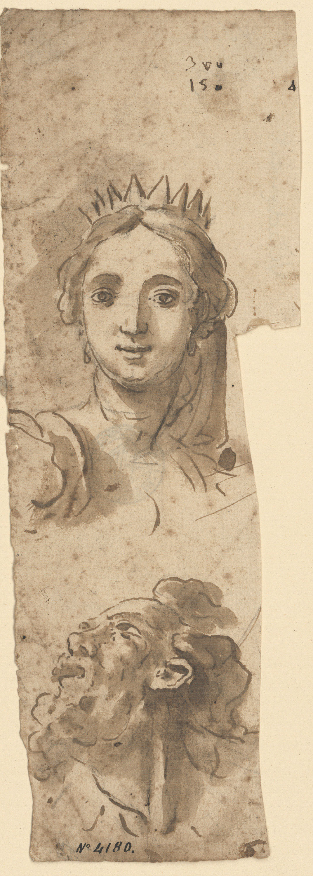 image for: Anonymous - Estudi de caps - Cap a 1740