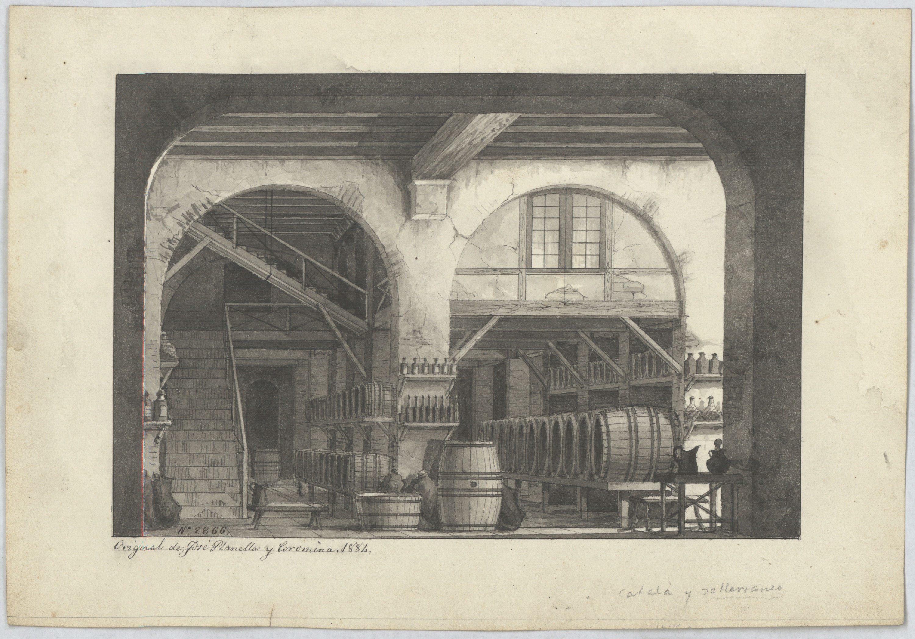 image for: Josep Planella - Interior de celler (escenografia) - 1884