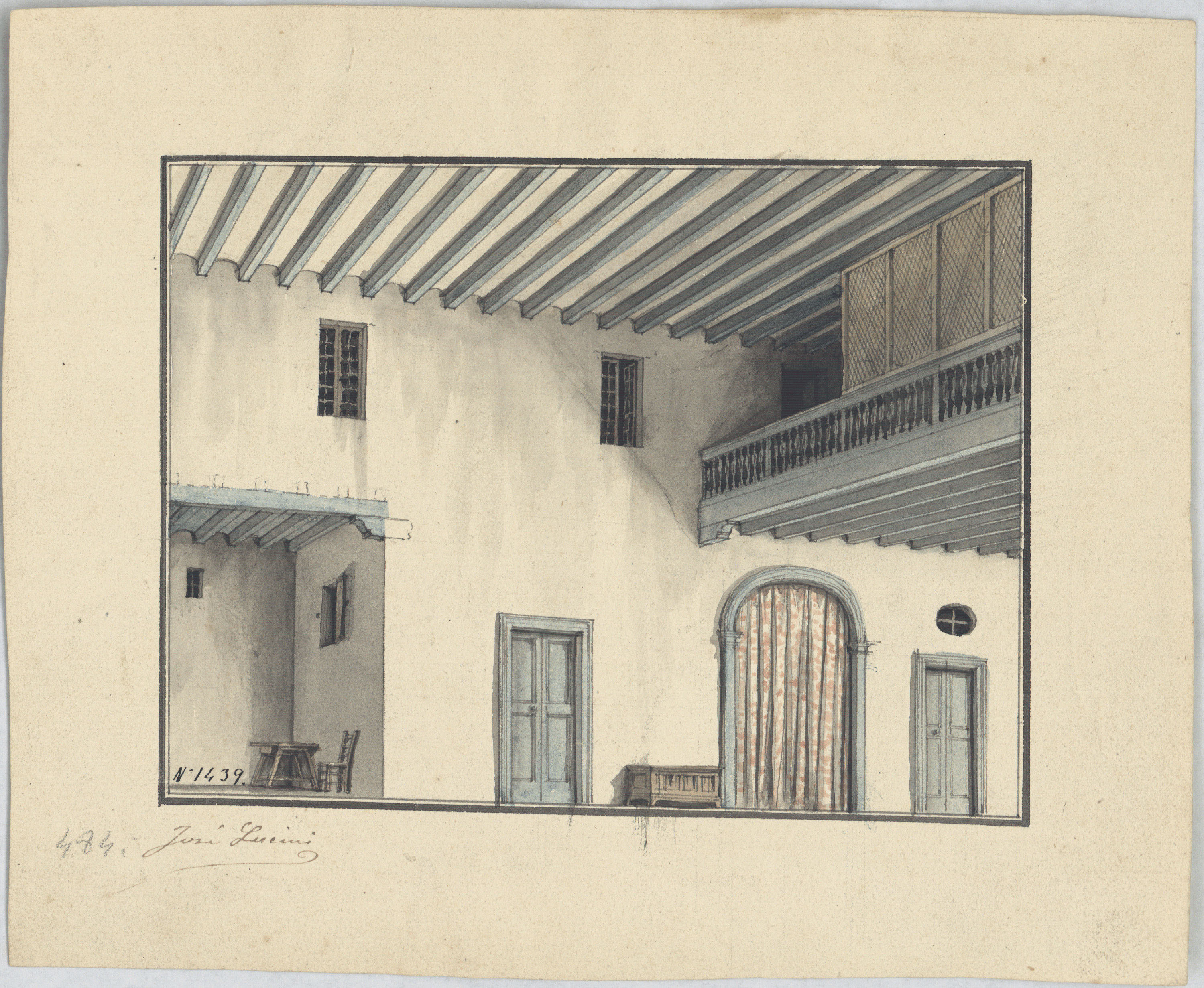 image for: Giuseppe Lucini - Interior d&#039;una habitació catalana (decorat) - 1802-1808