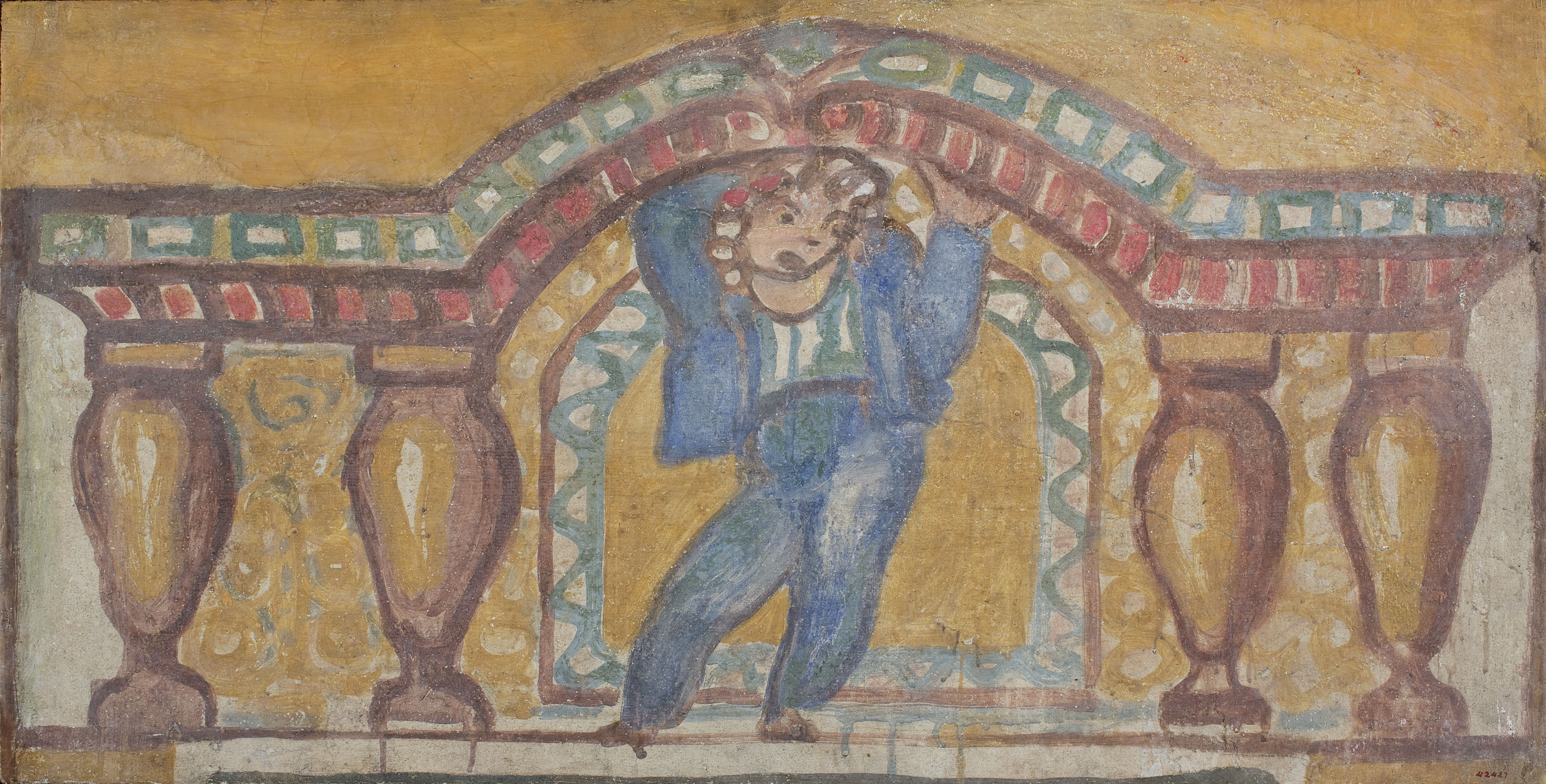 image for: Xavier Nogués - Fragment de la decoració mural del celler de les Galeries Laietanes - 1915