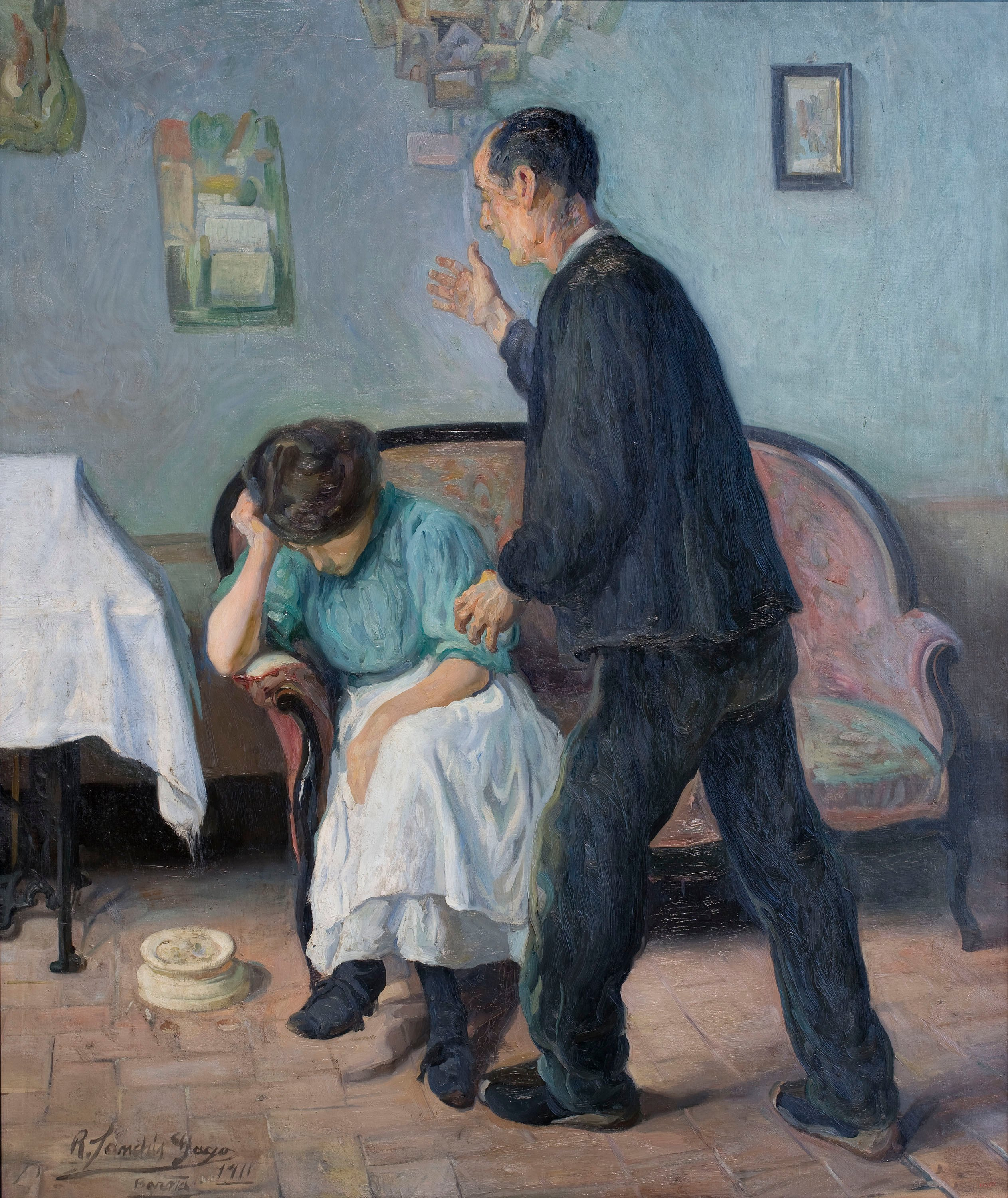 image for: Rafael Sanchis - Escena d&#039;interior - Barcelona, 1911