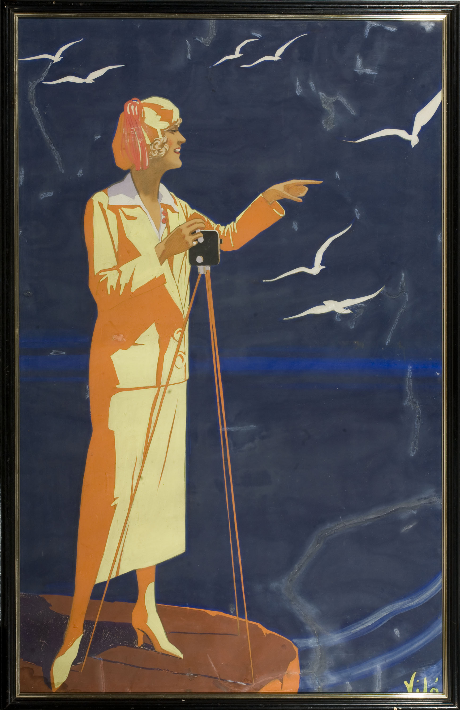 image for: Emili Vilà  - Estudi per als cartells «Taking ways!» i «Pathe Baby nº 133» - Cap a 1923-1925