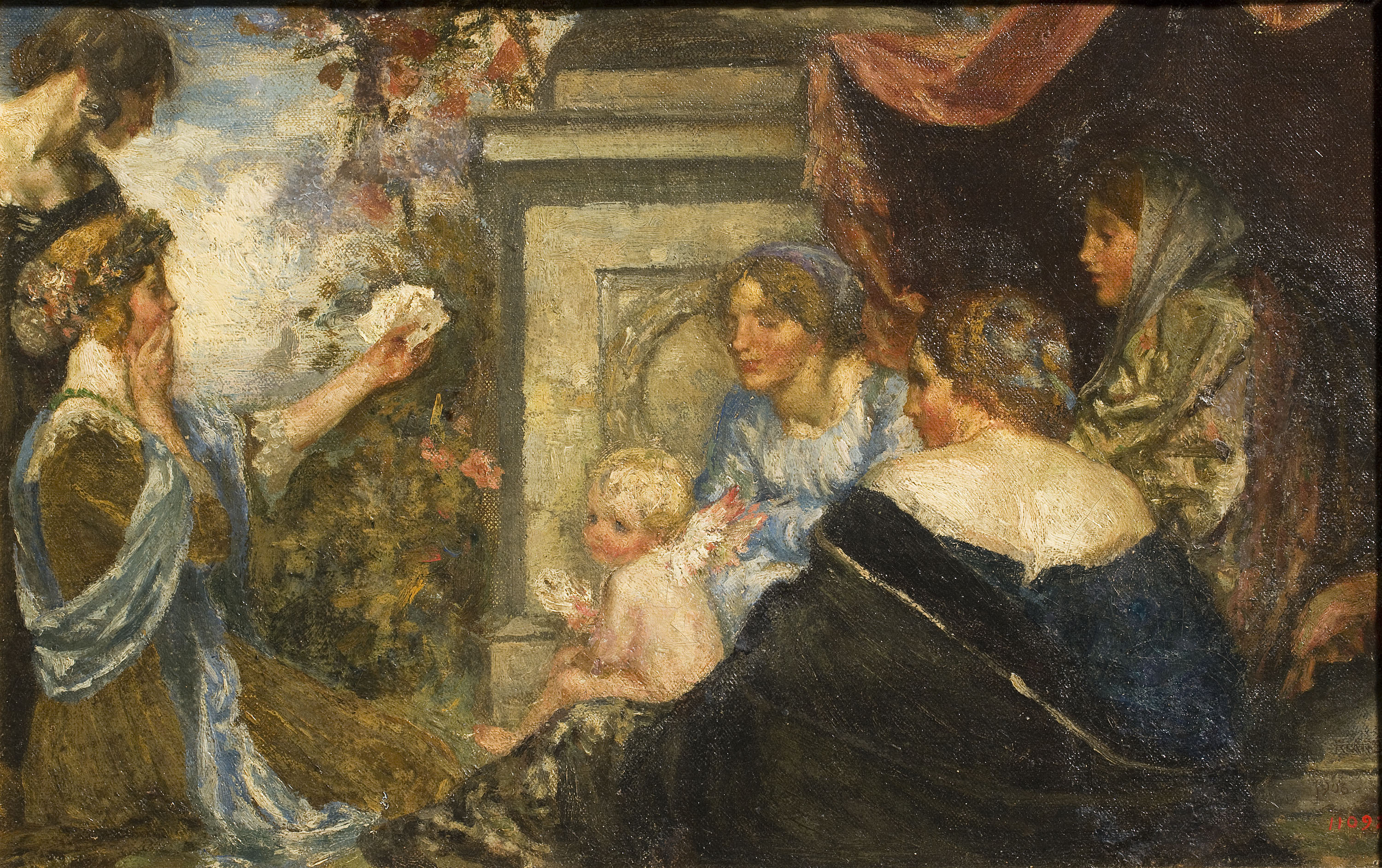 image for: Robert Anning Bell - Cupido jugant a cartes - 1906