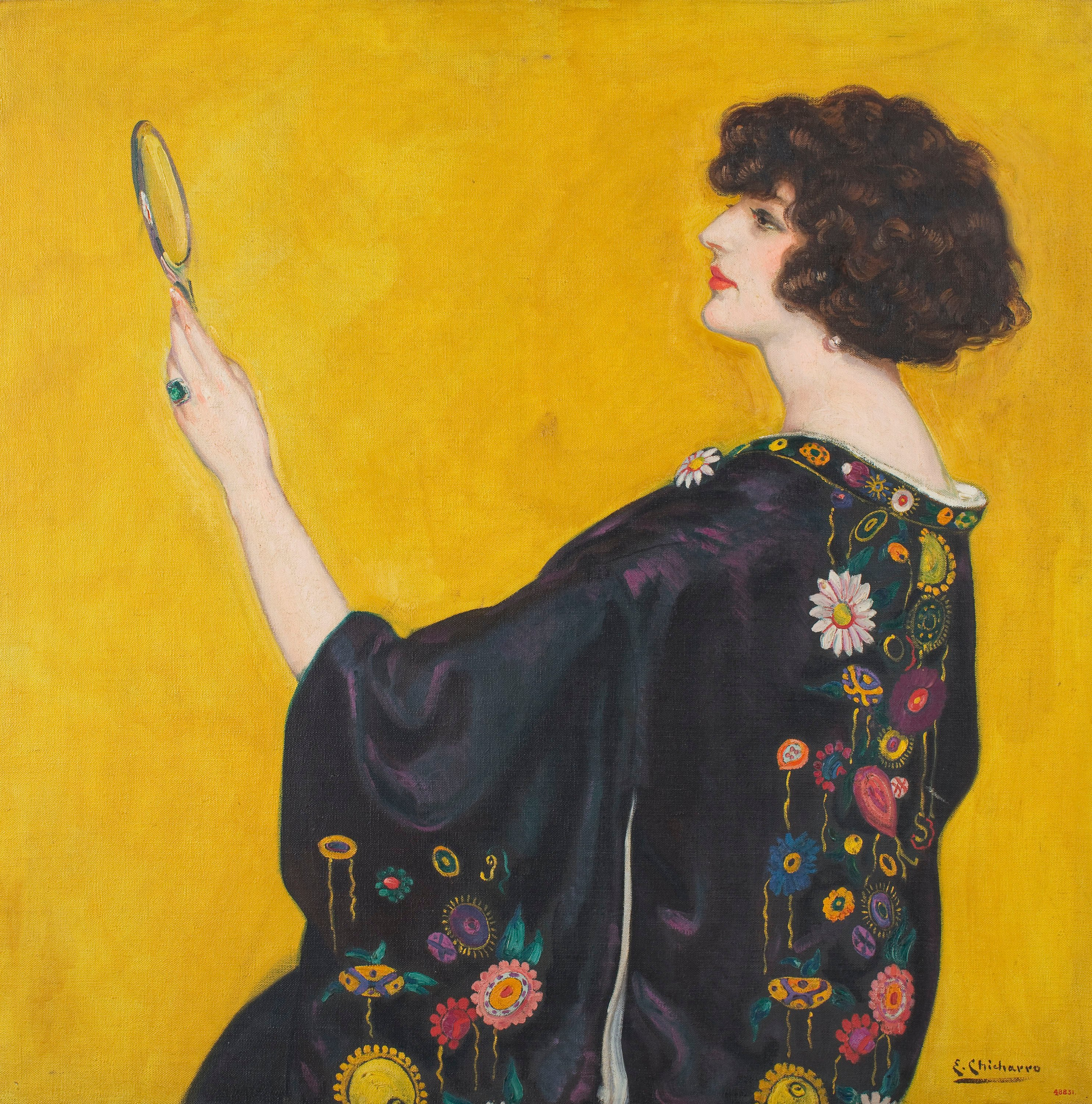 image for: Eduardo Chicharro - Dona de perfil amb quimono - Cap a 1913-1925