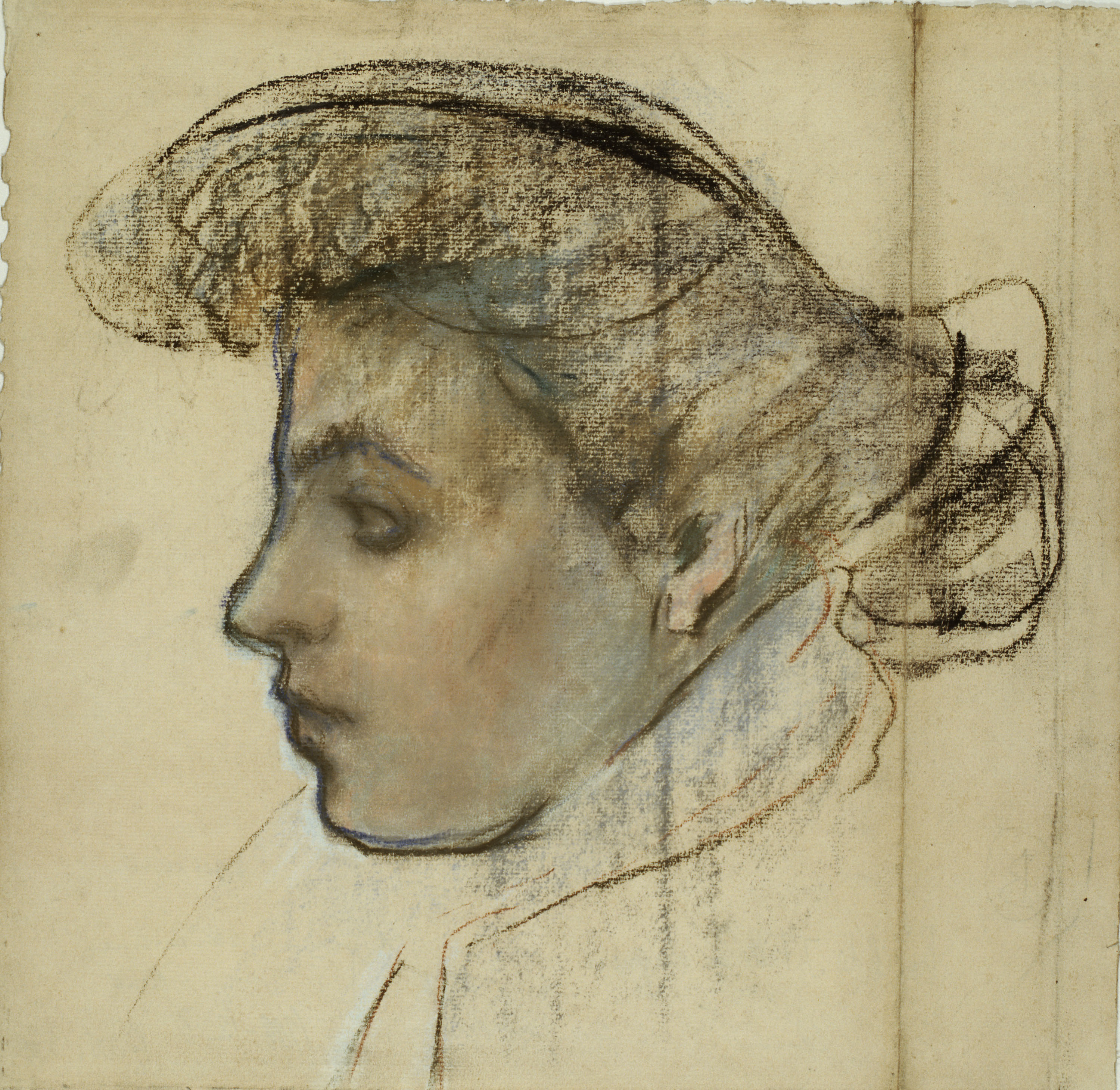image for: Juli González - Profil de jeune fille au chignon (Perfil de noia amb castanya) - Cap a 1900-1904