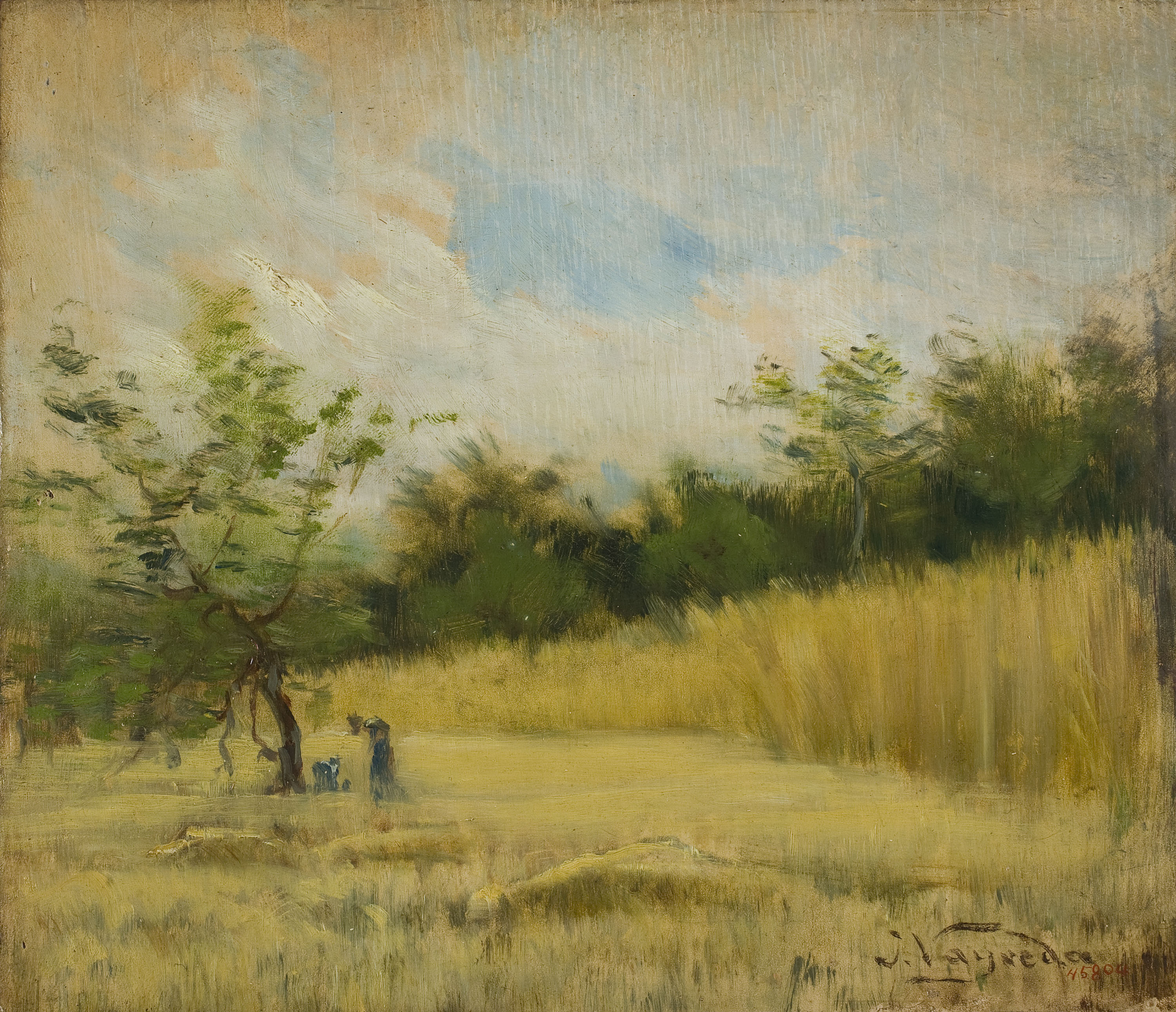 image for: Joaquim Vayreda - Camp de blat (estudi) - Cap a 1887-1890