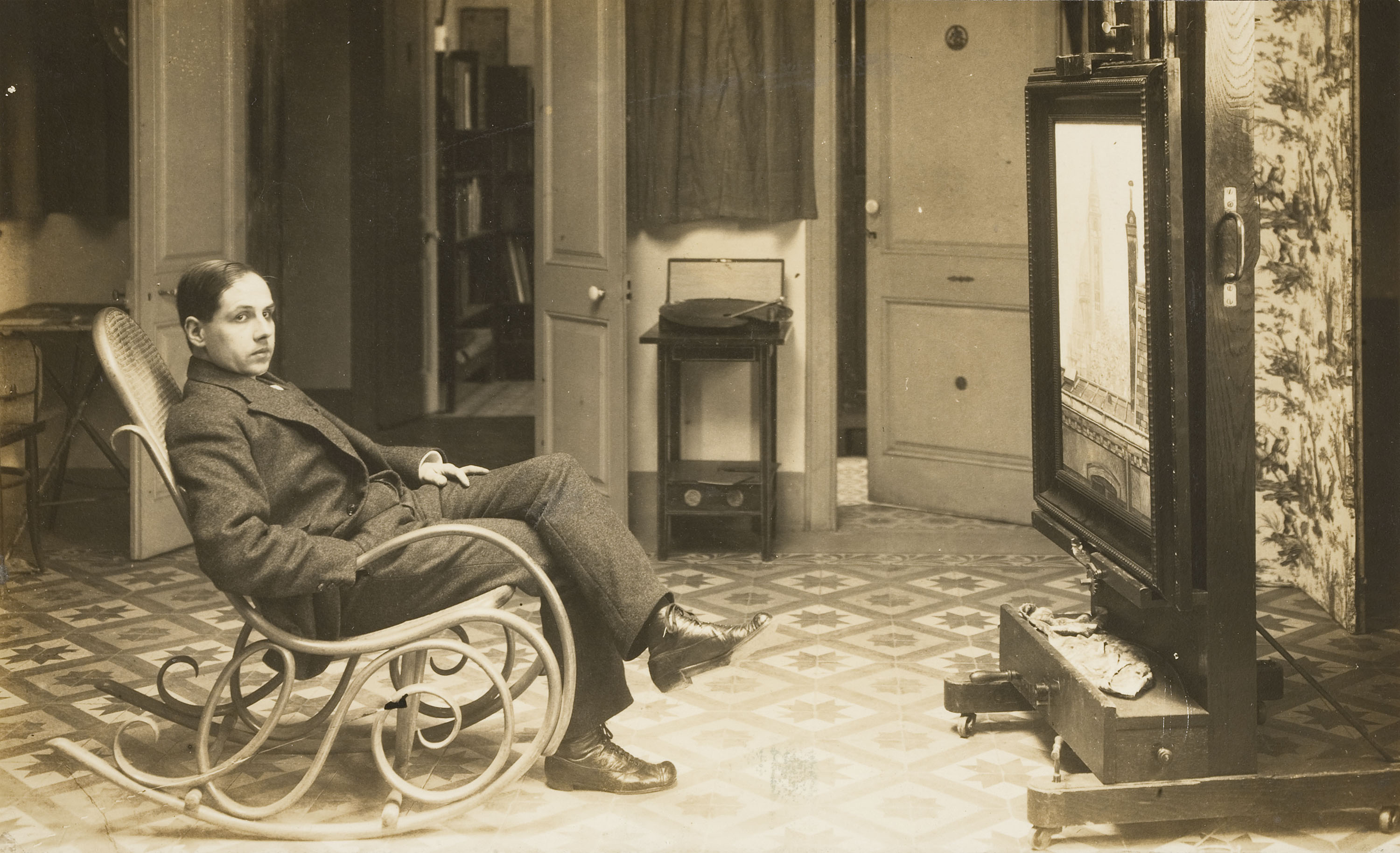 image for: Francesc Serra Dimas - Retrat del pintor i crític d&#039;art Feliu Elias al seu estudi - 1904