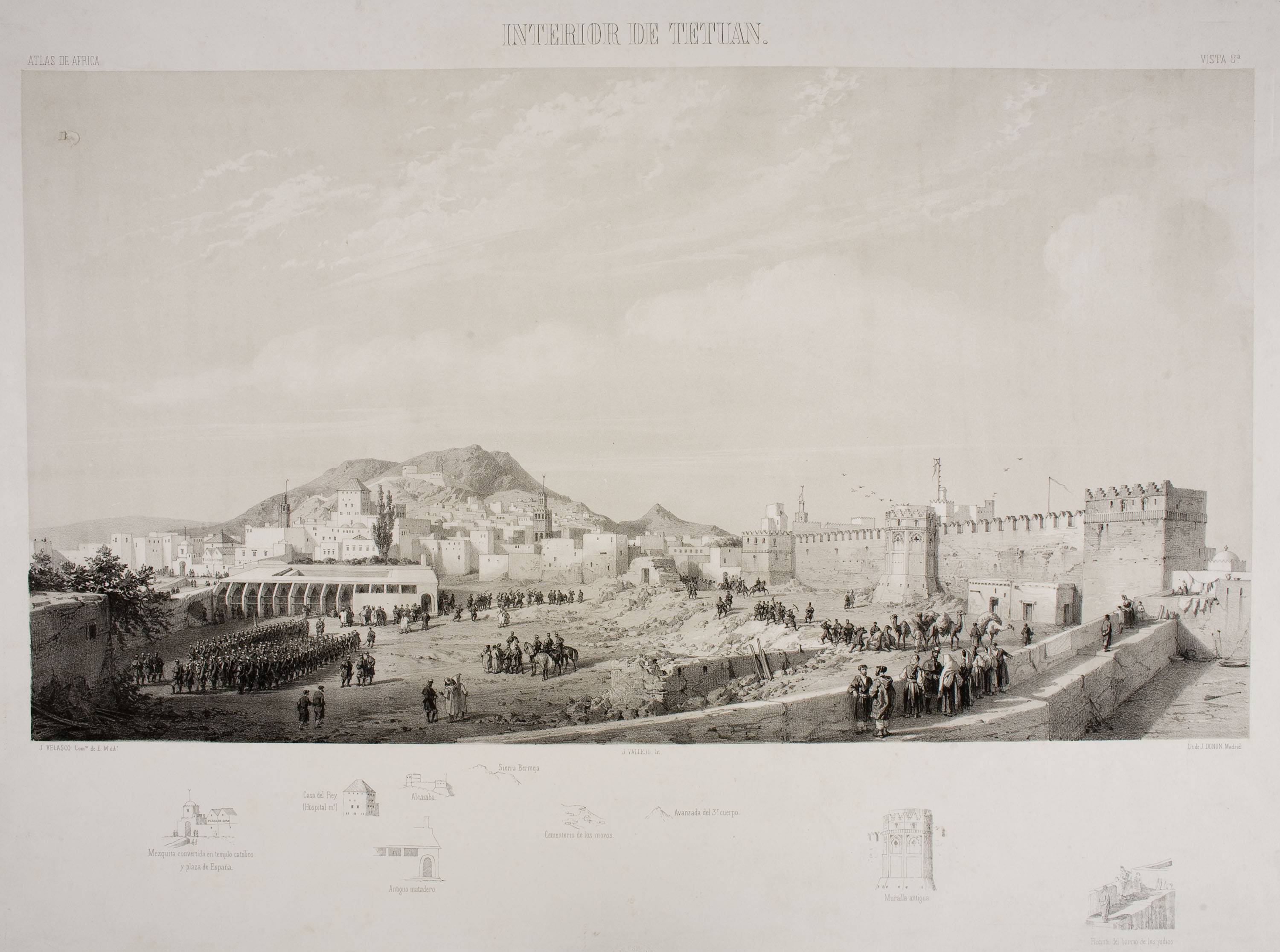 image for: José Vallejo - Interior de Tetuan (Atlas histórico y topográfico de la guerra de África, 9) - 1860
