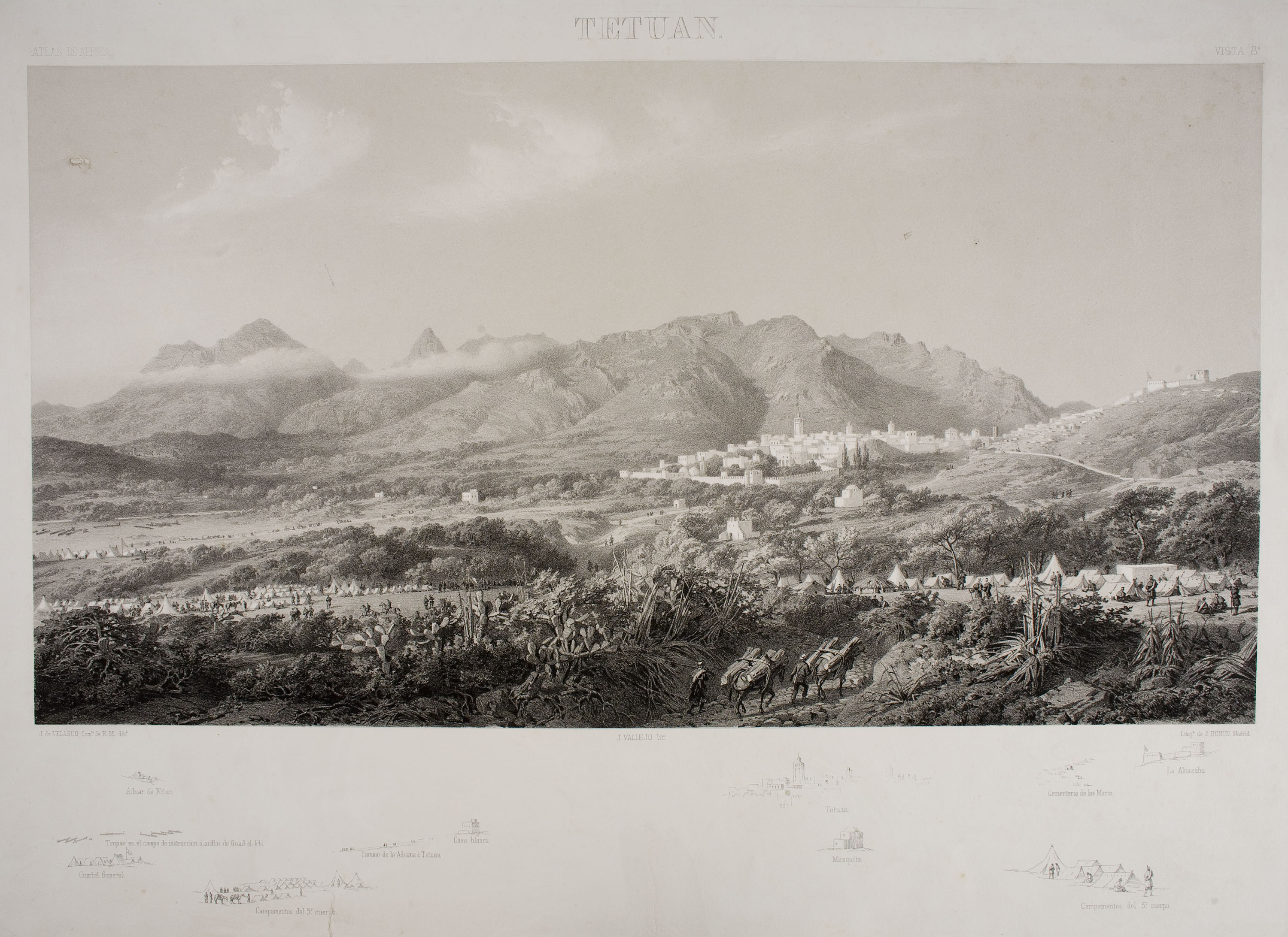 image for: José Vallejo - Tetuan (Atlas histórico y topográfico de la guerra de África, 8) - 1860