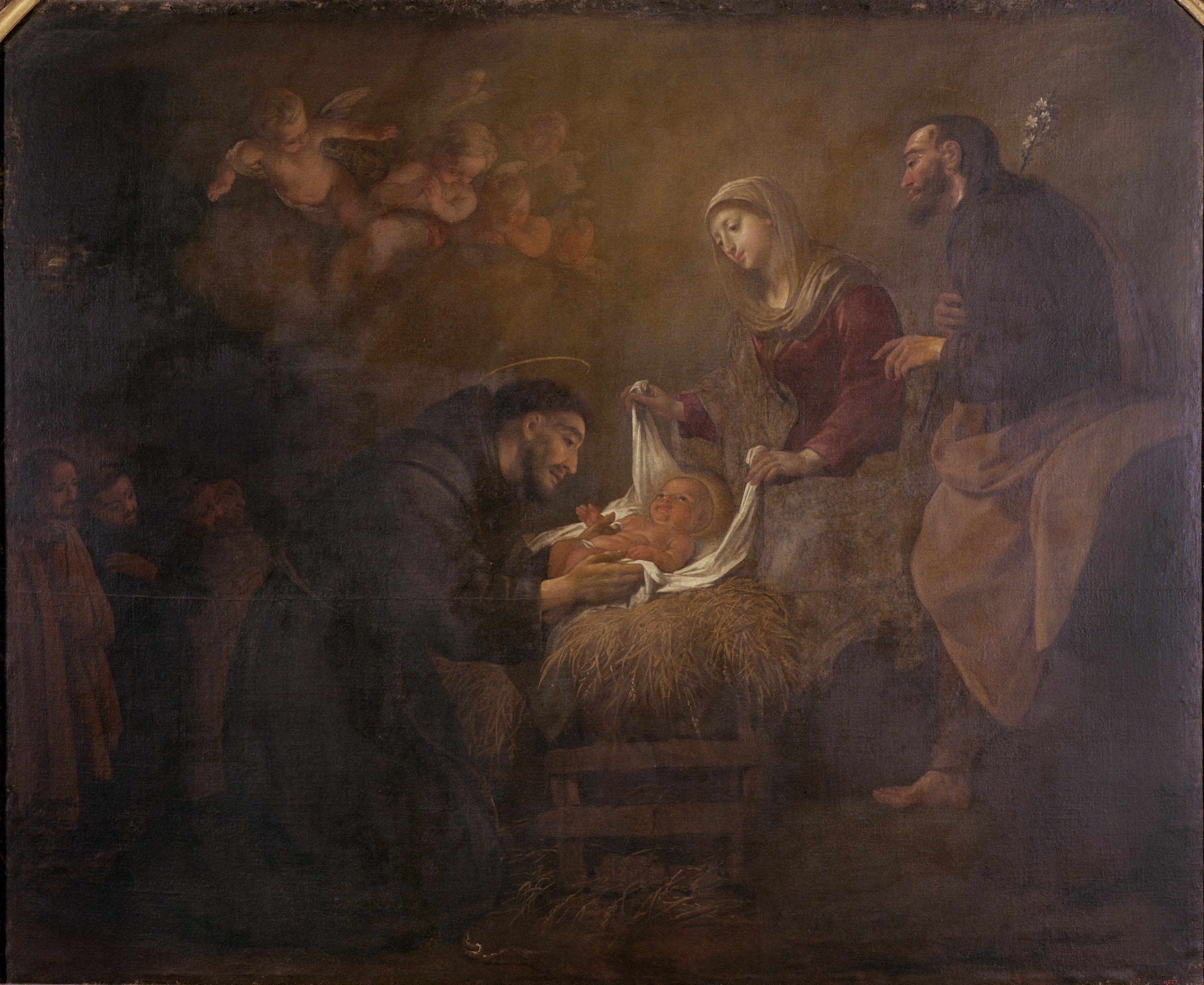 image for: Antoni Viladomat - Aparició de la Sagrada Família a sant Francesc en el pessebre de Greccio - Cap a 1729-1733