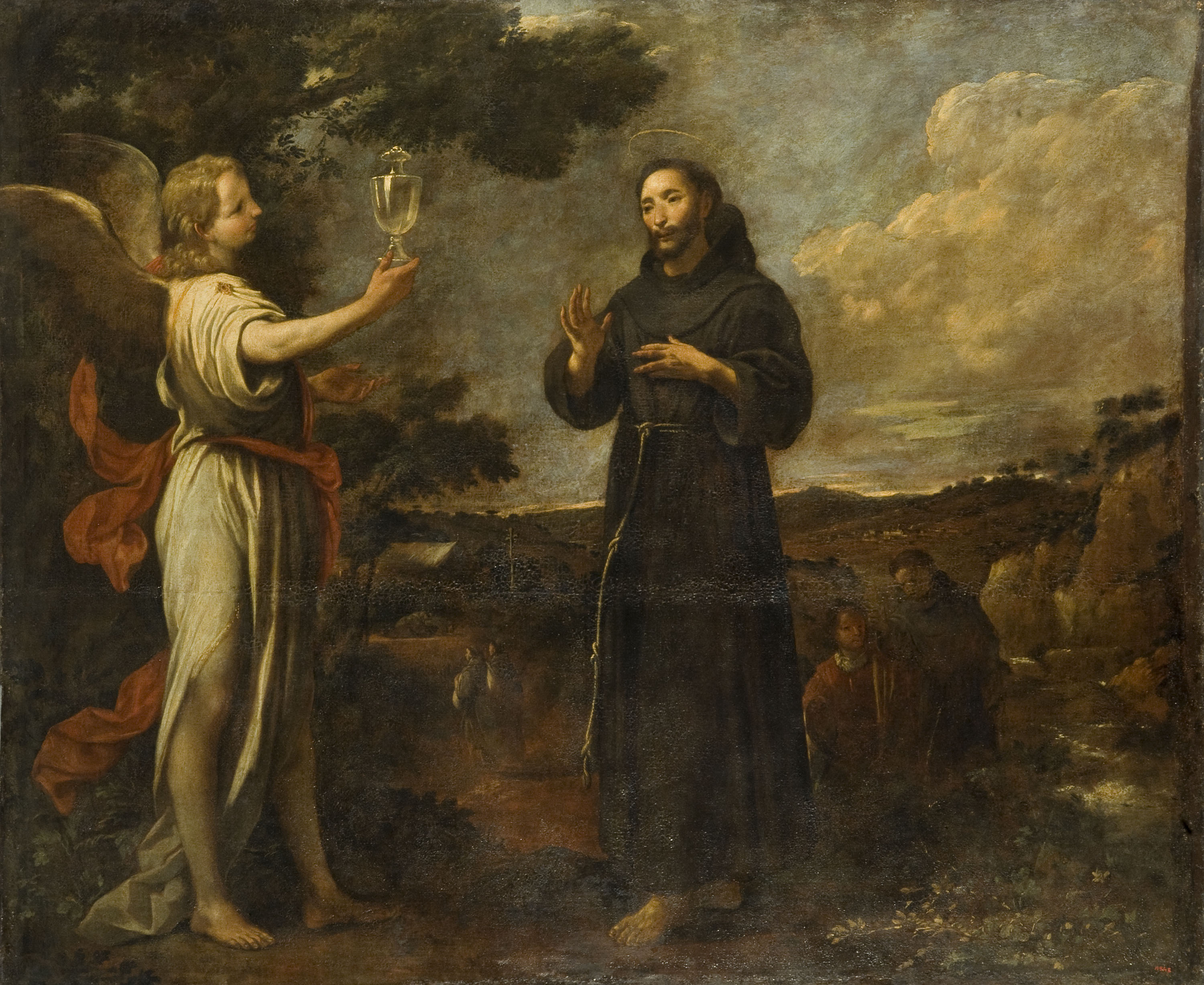 image for: Antoni Viladomat - Aparició d&#039;un àngel a Sant Francesc per mostrar-li la puresa del sacerdoci - Cap a 1729-1733