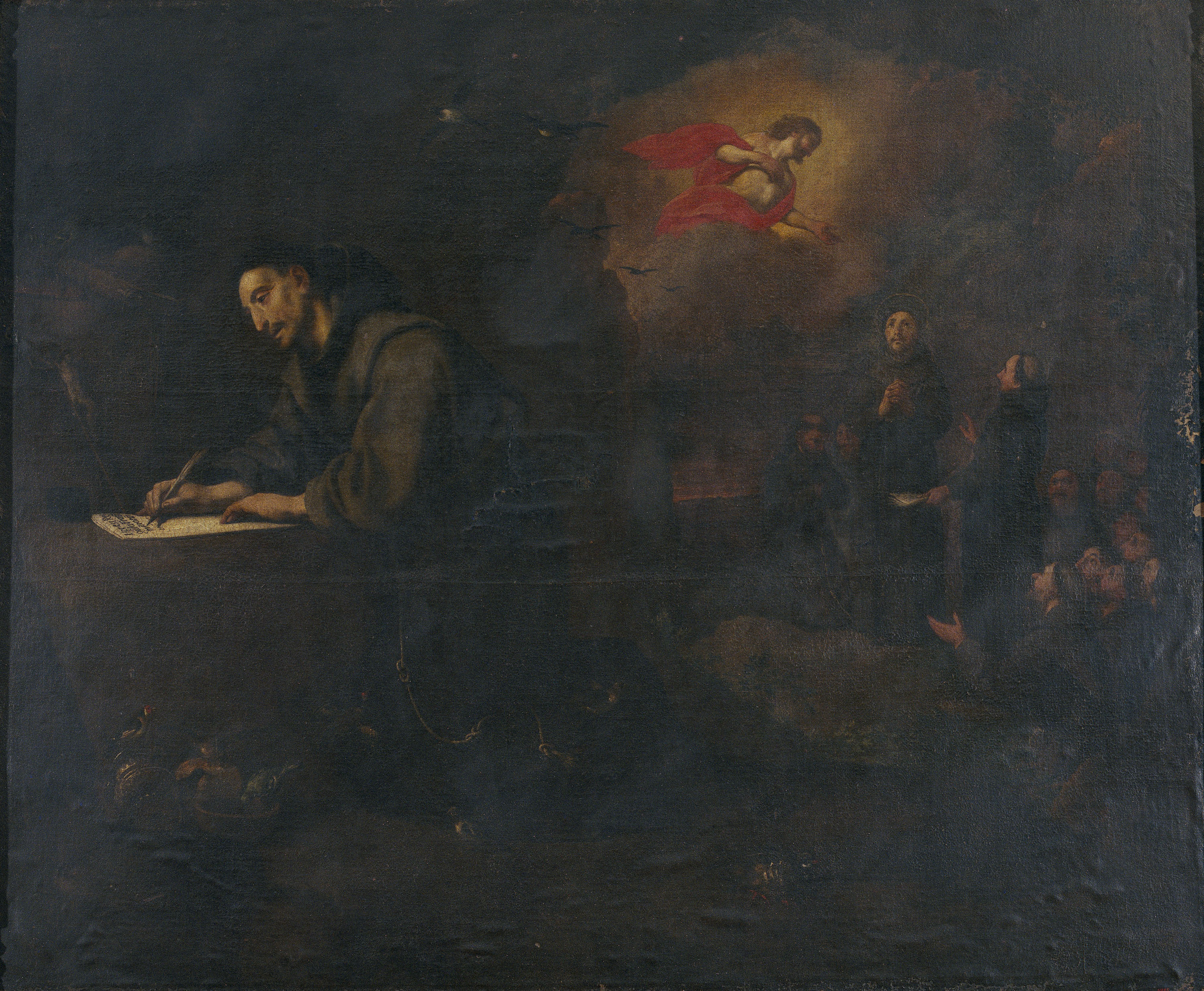 image for: Antoni Viladomat - Sant Francesc escriu la nova regla del seu orde - Cap a 1729-1733