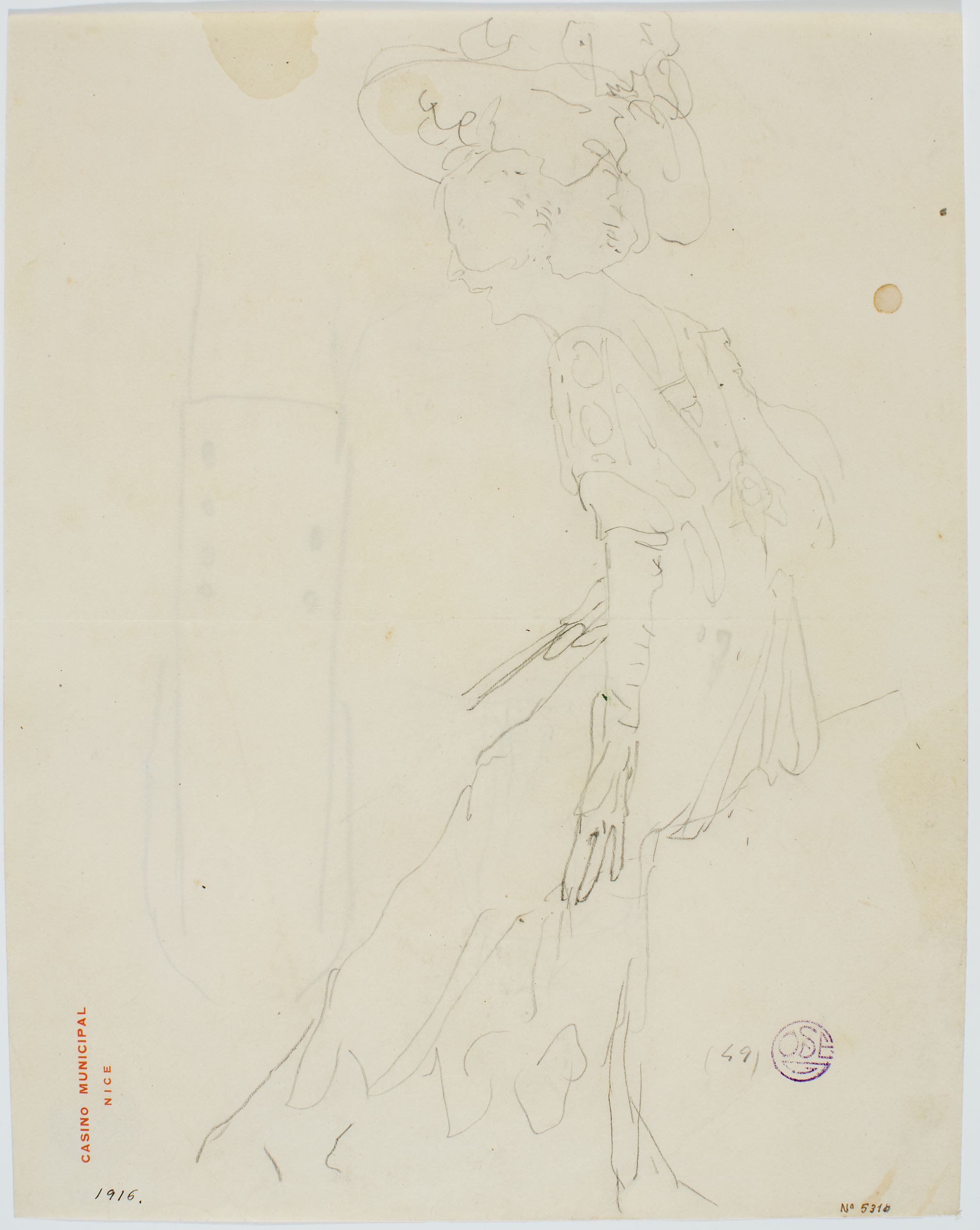 image for: Francesc Xavier Gosé - Dama asseguda (anvers) / Croquis de figures (revers) - Cap a 1906-1909