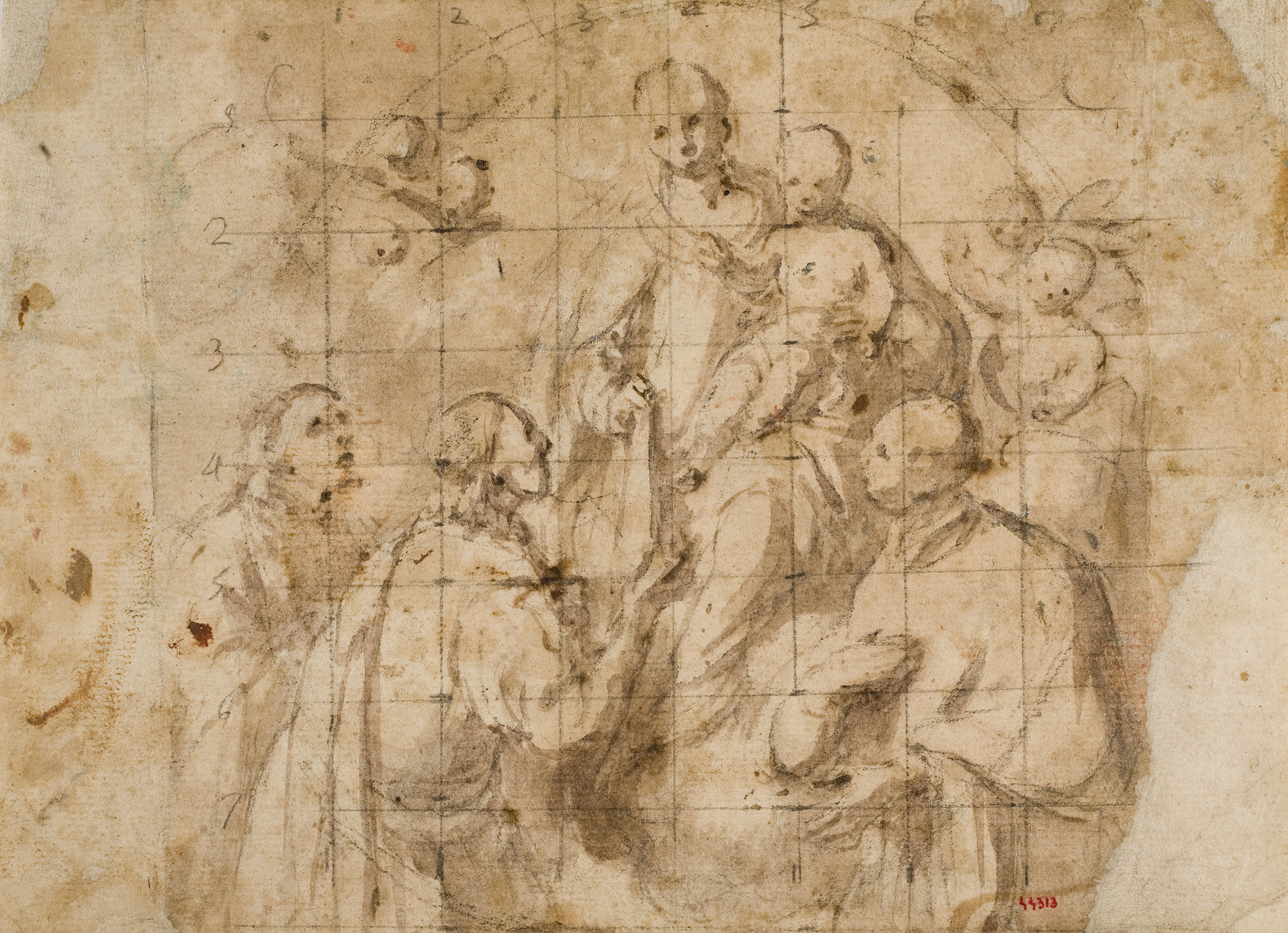 image for: Antoni Viladomat - Estudi per al quadre «Fundació de l&#039;orde de la Mercè» - Cap a 1730-1745