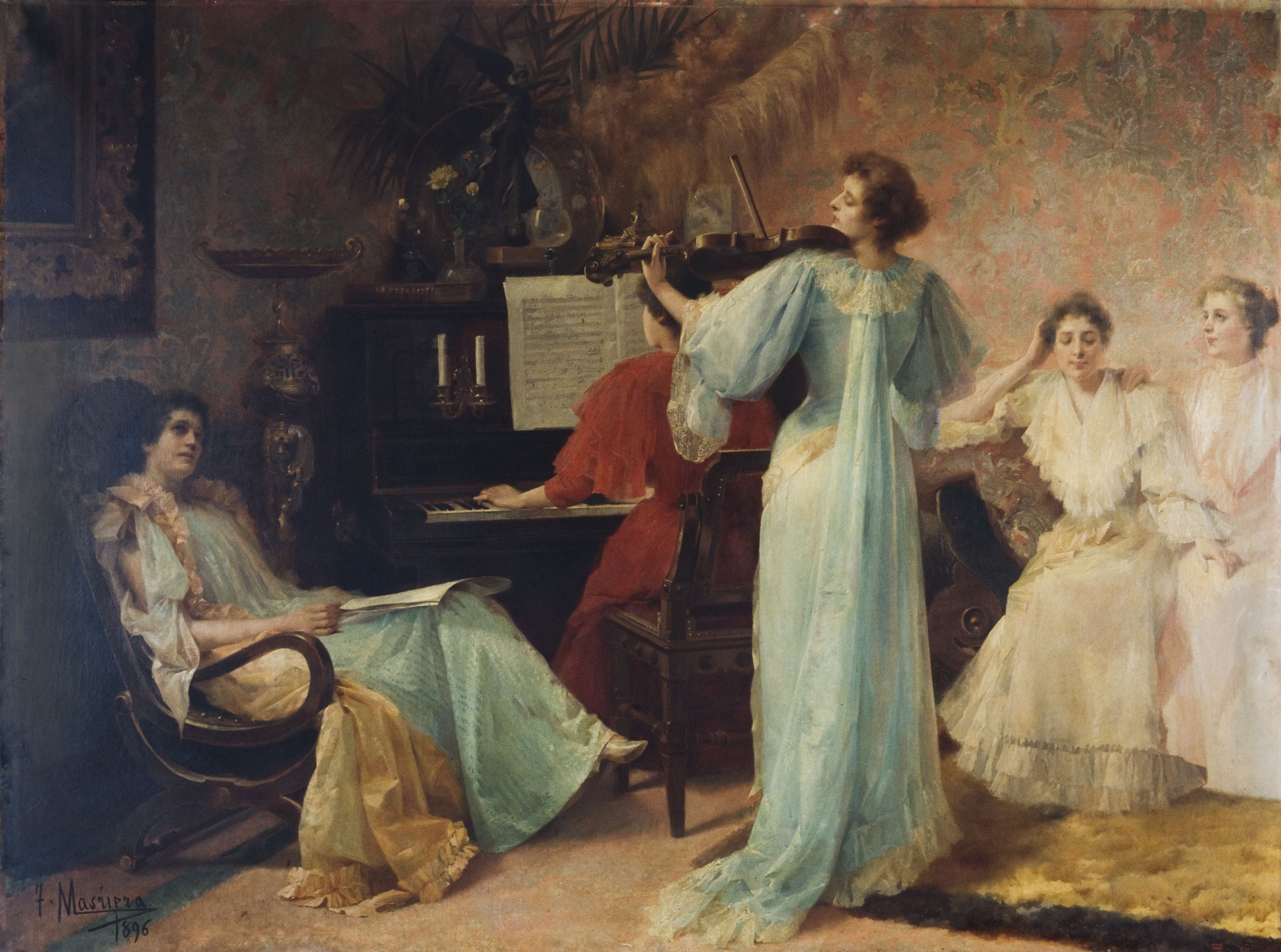 image for: Francesc Masriera - Una melodia de Schubert - 1896