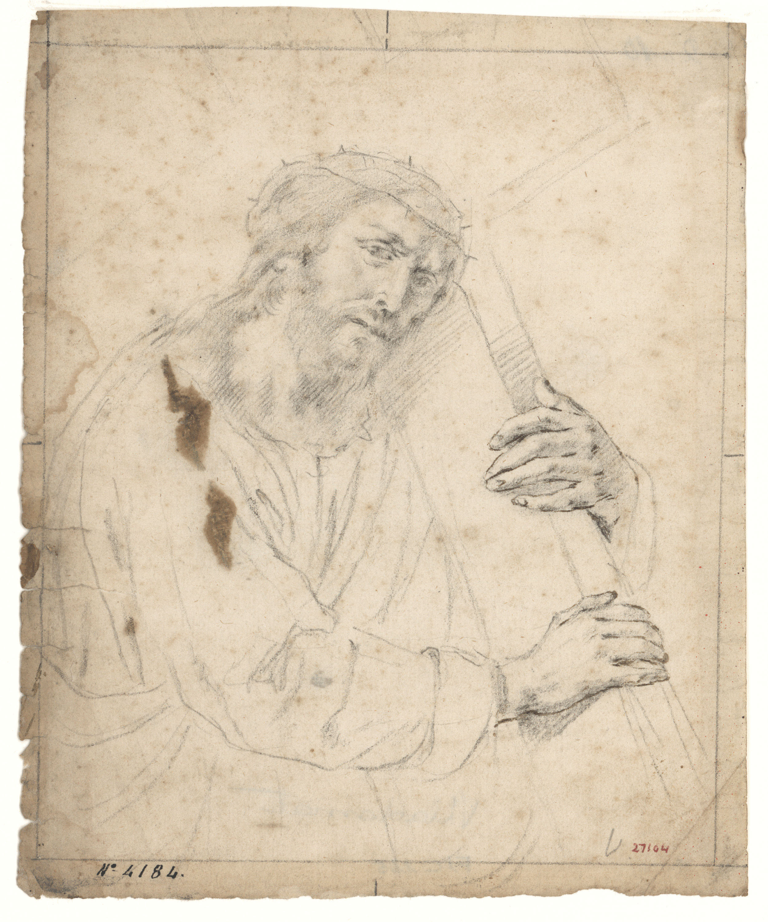 image for: Antoni Viladomat - Crist abraçat a la creu - Cap a 1720-1740