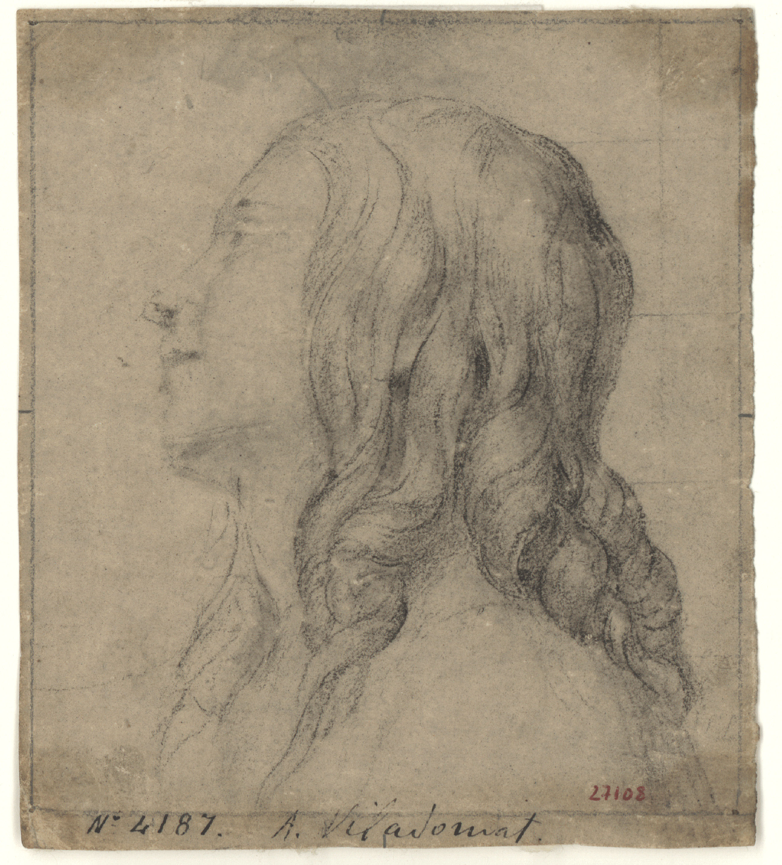 image for: Antoni Viladomat - Cap de jove amb tirabuixons - Cap a 1720-1755
