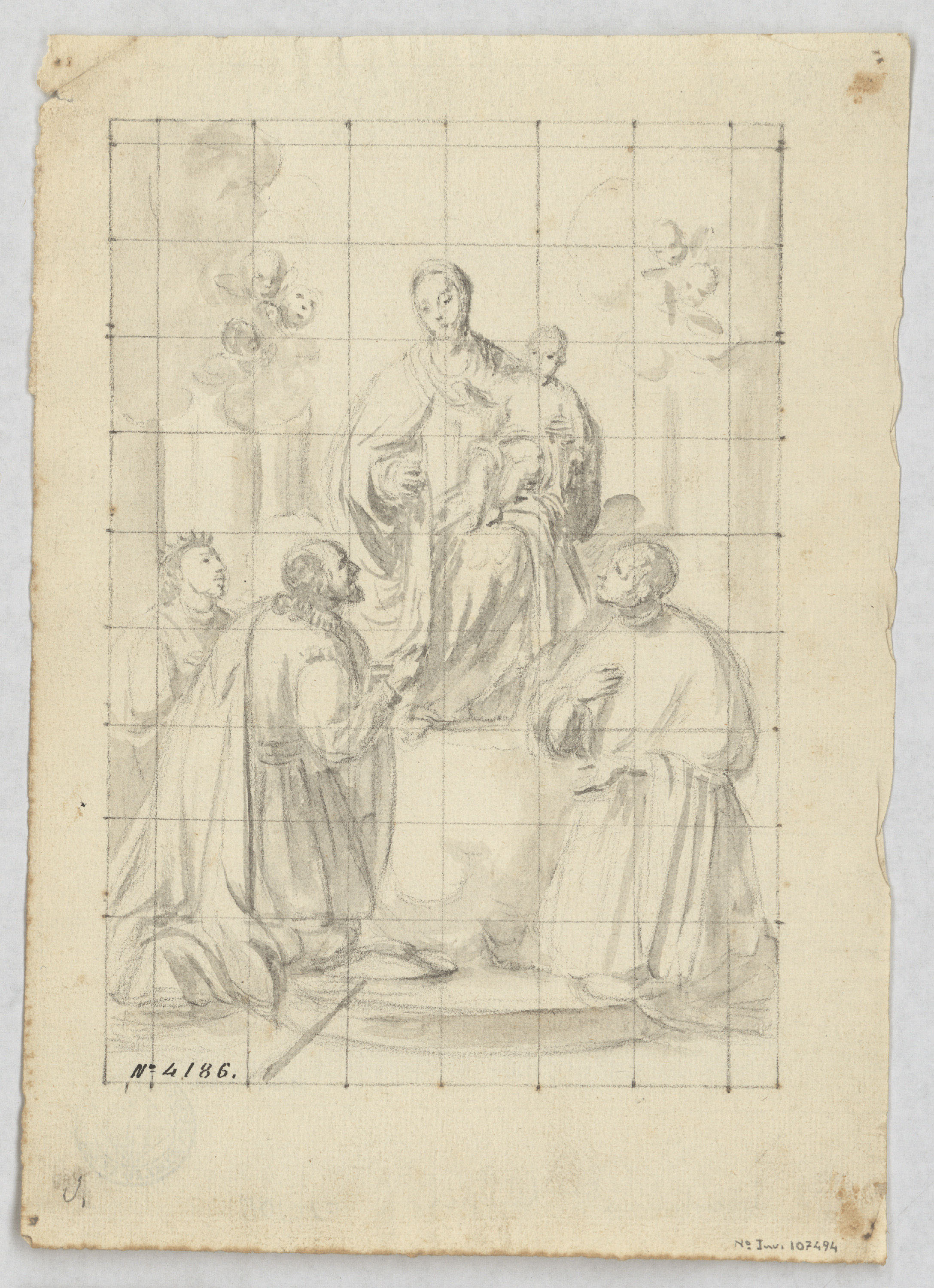 image for: Antoni Viladomat - Estudi per al quadre «Fundació de l&#039;orde de la Mercè» - Cap a 1730-1745