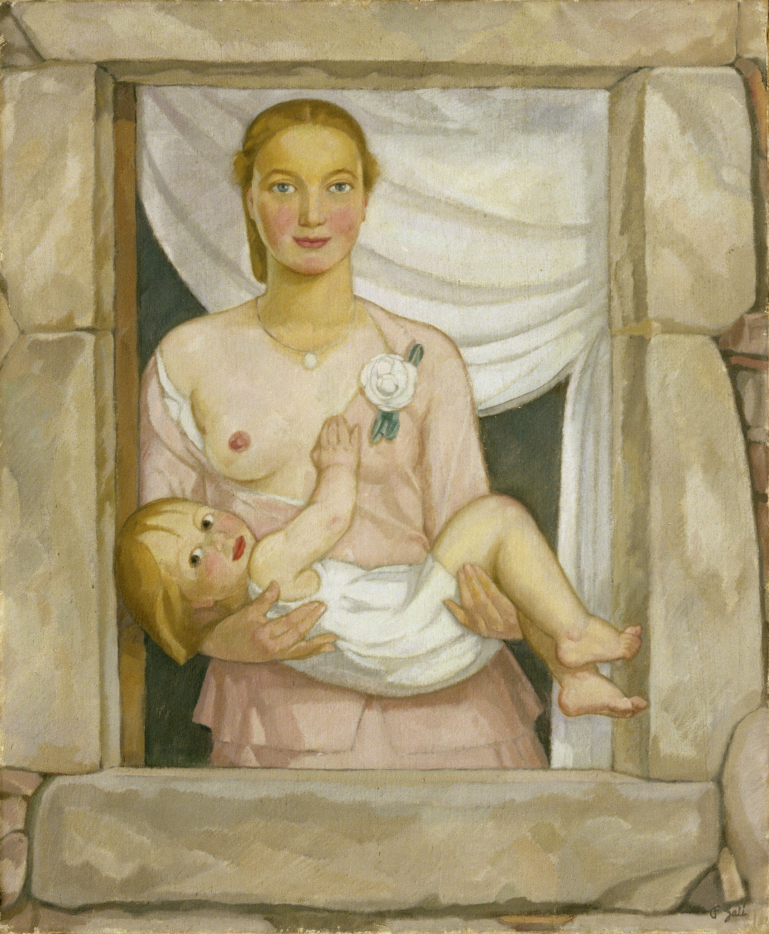 image for: Francesc d&#039;Assís Galí - Jove mare a la finestra - Cap a 1922