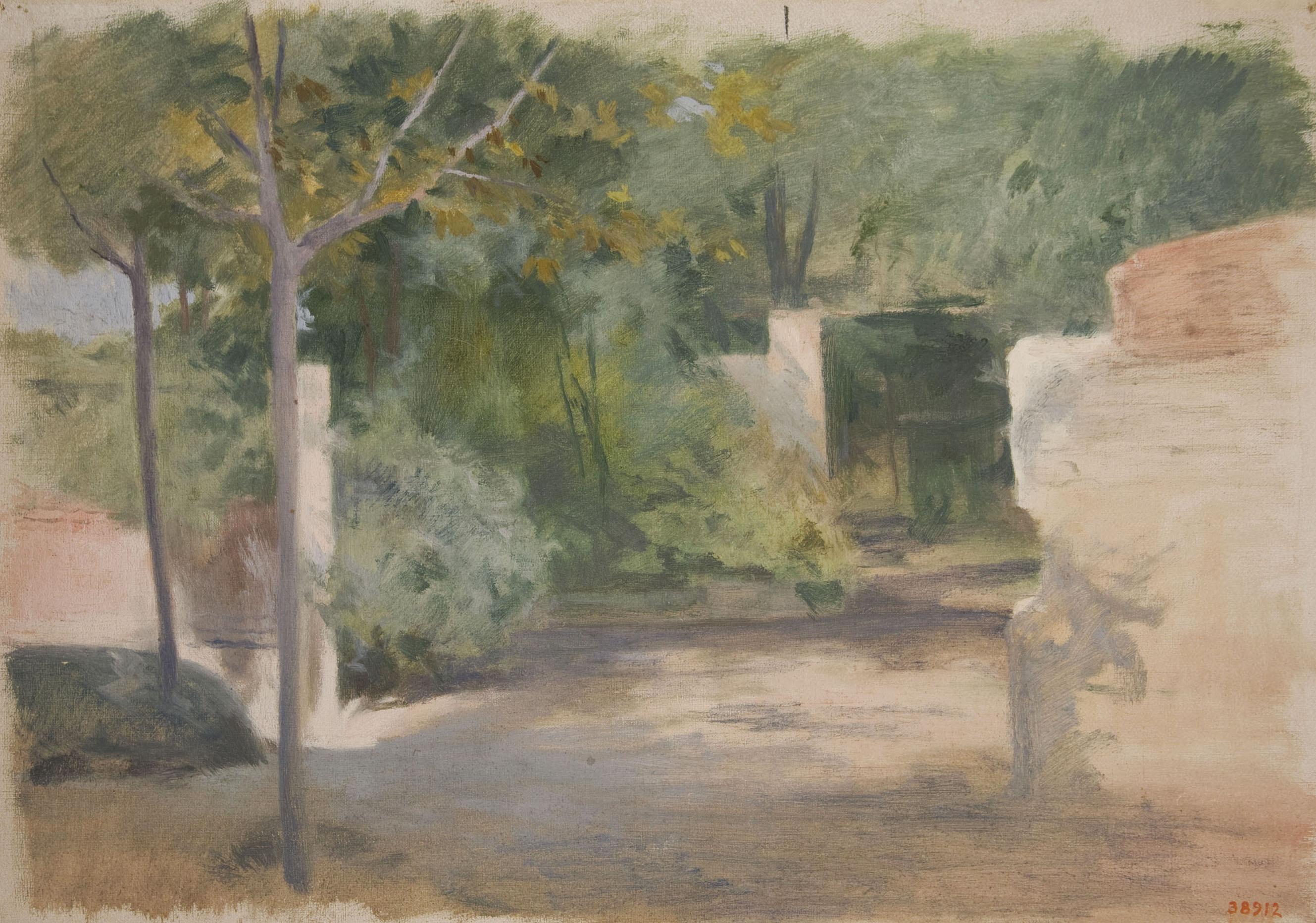 image for: Ramir Lorenzale - Pati amb arbres - Cap a 1885-1915
