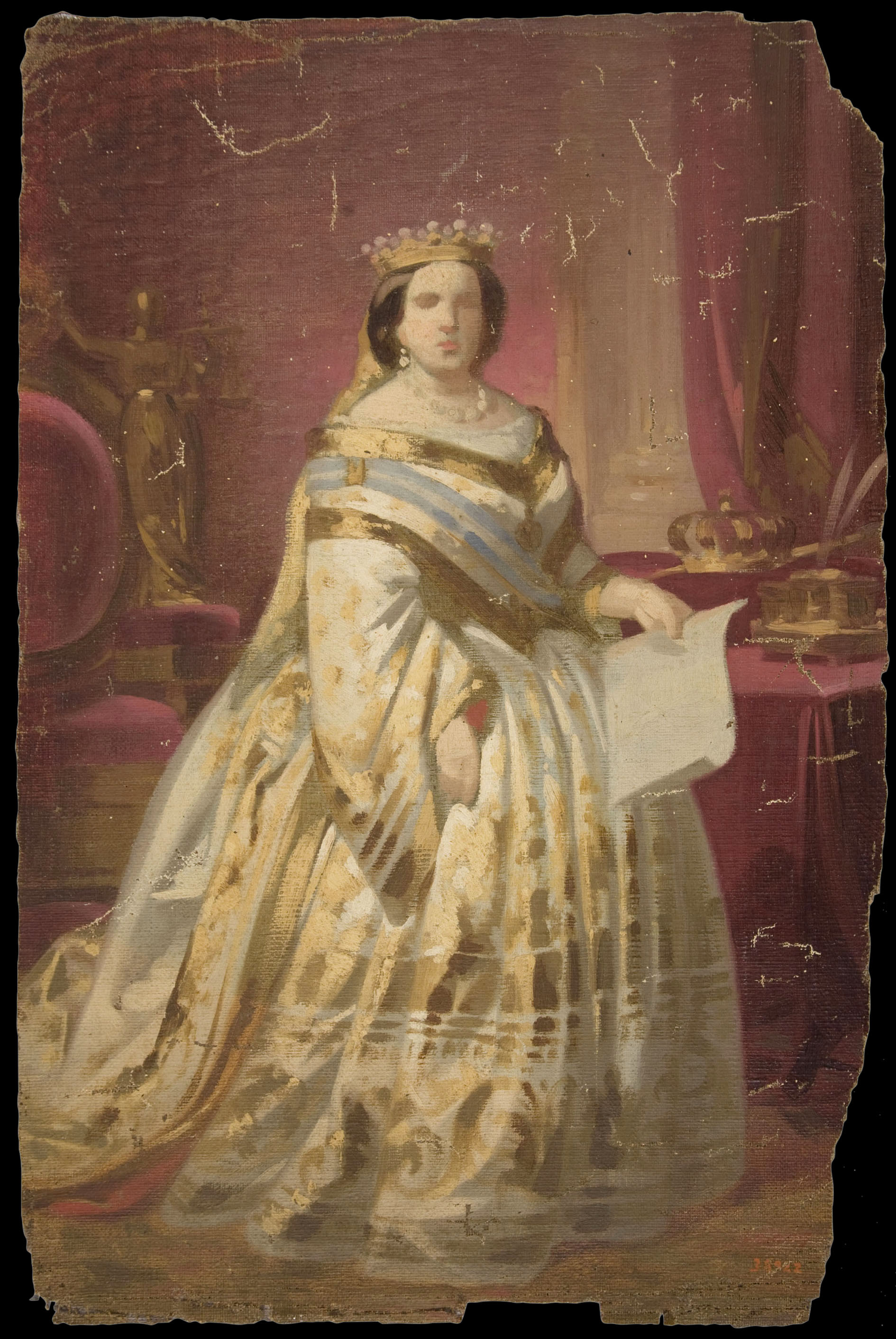 image for: Claudi Lorenzale - Esbós per a un retrat de la reina Isabel II - Cap a 1860-1868