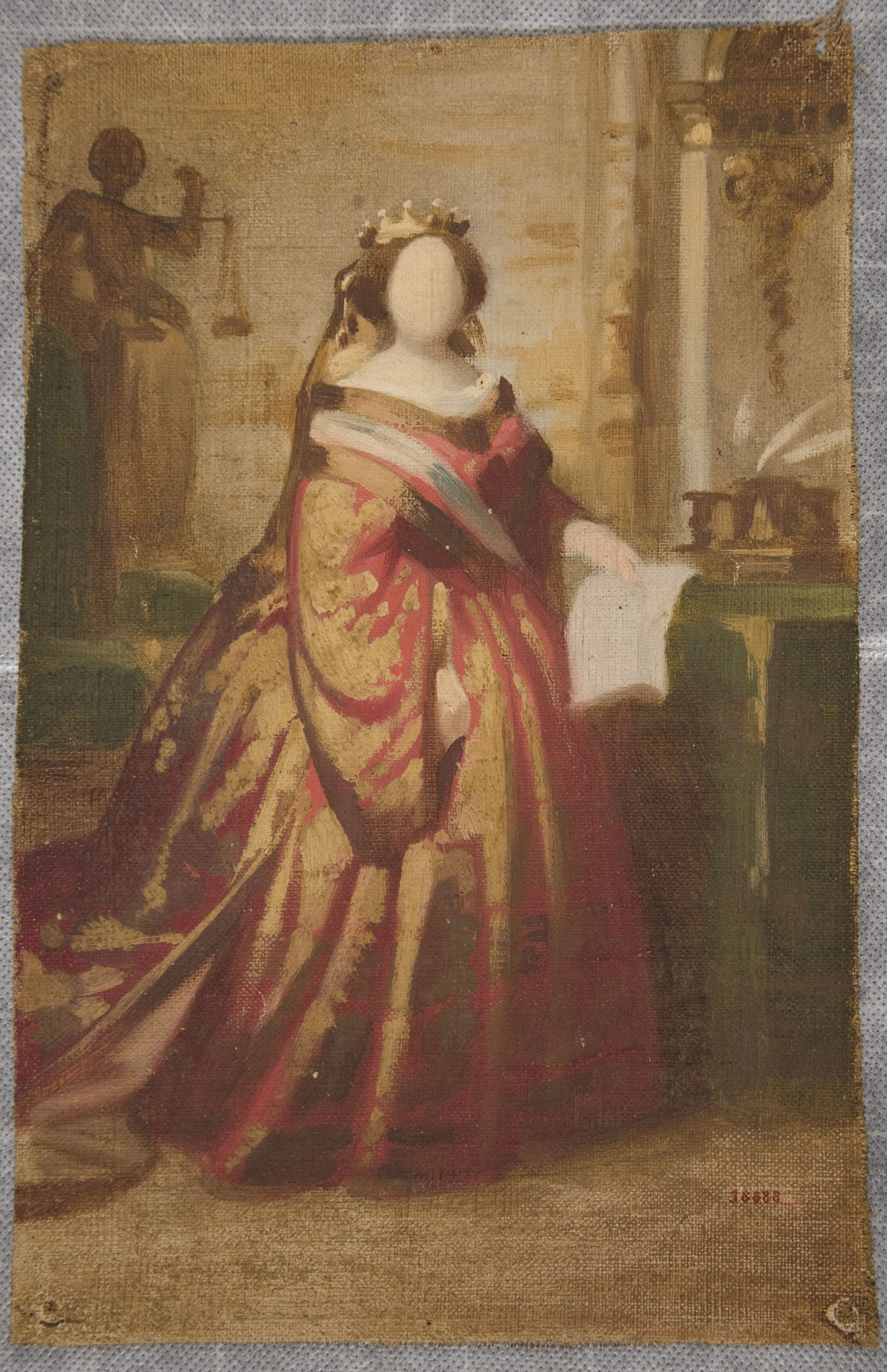 image for: Claudi Lorenzale - Esbós per a un retrat de la reina Isabel II - Cap a 1860-1868