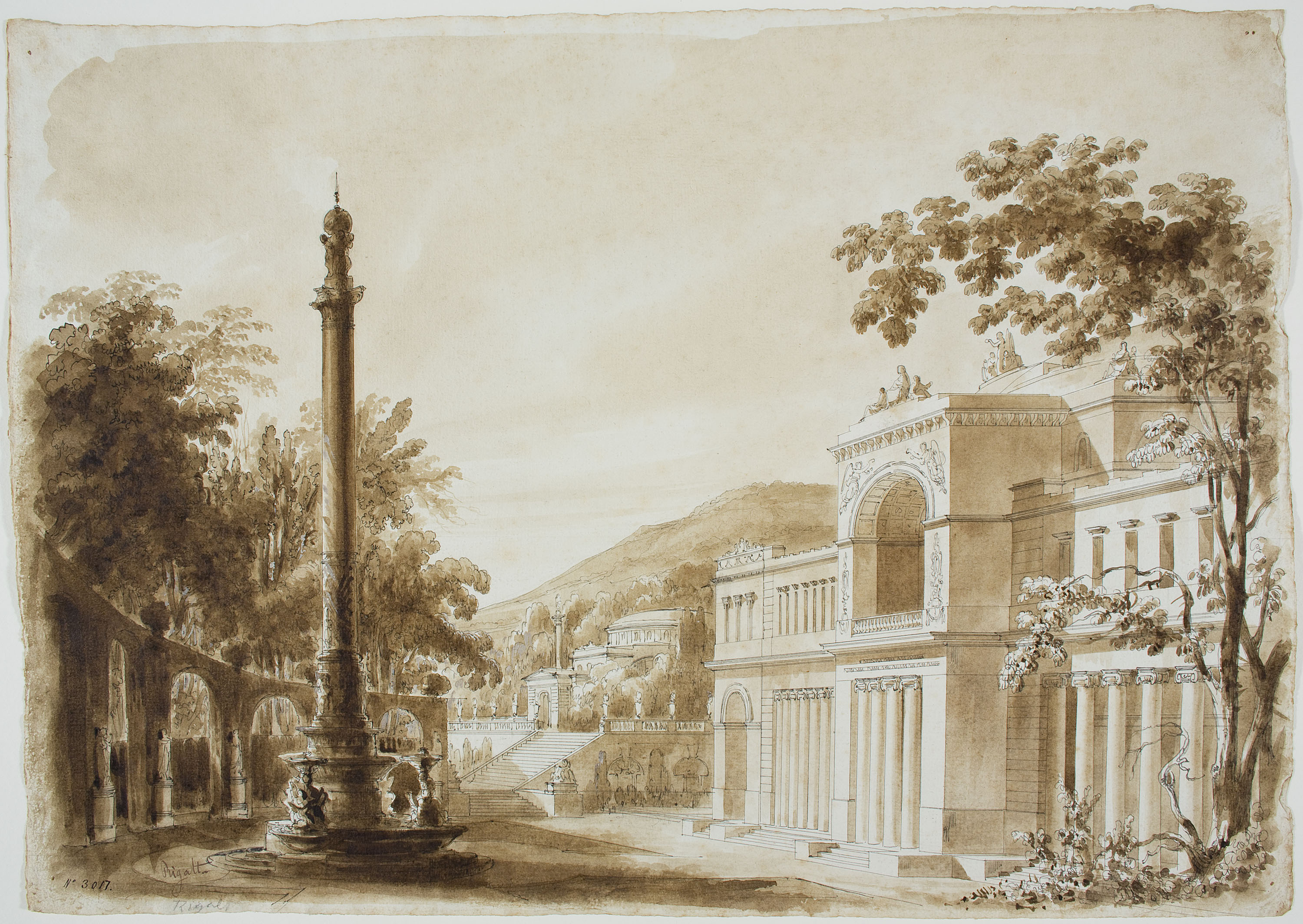 image for: Lluís Rigalt - Projecte escenogràfic amb construccions clàssiques - Cap a 1840-1850