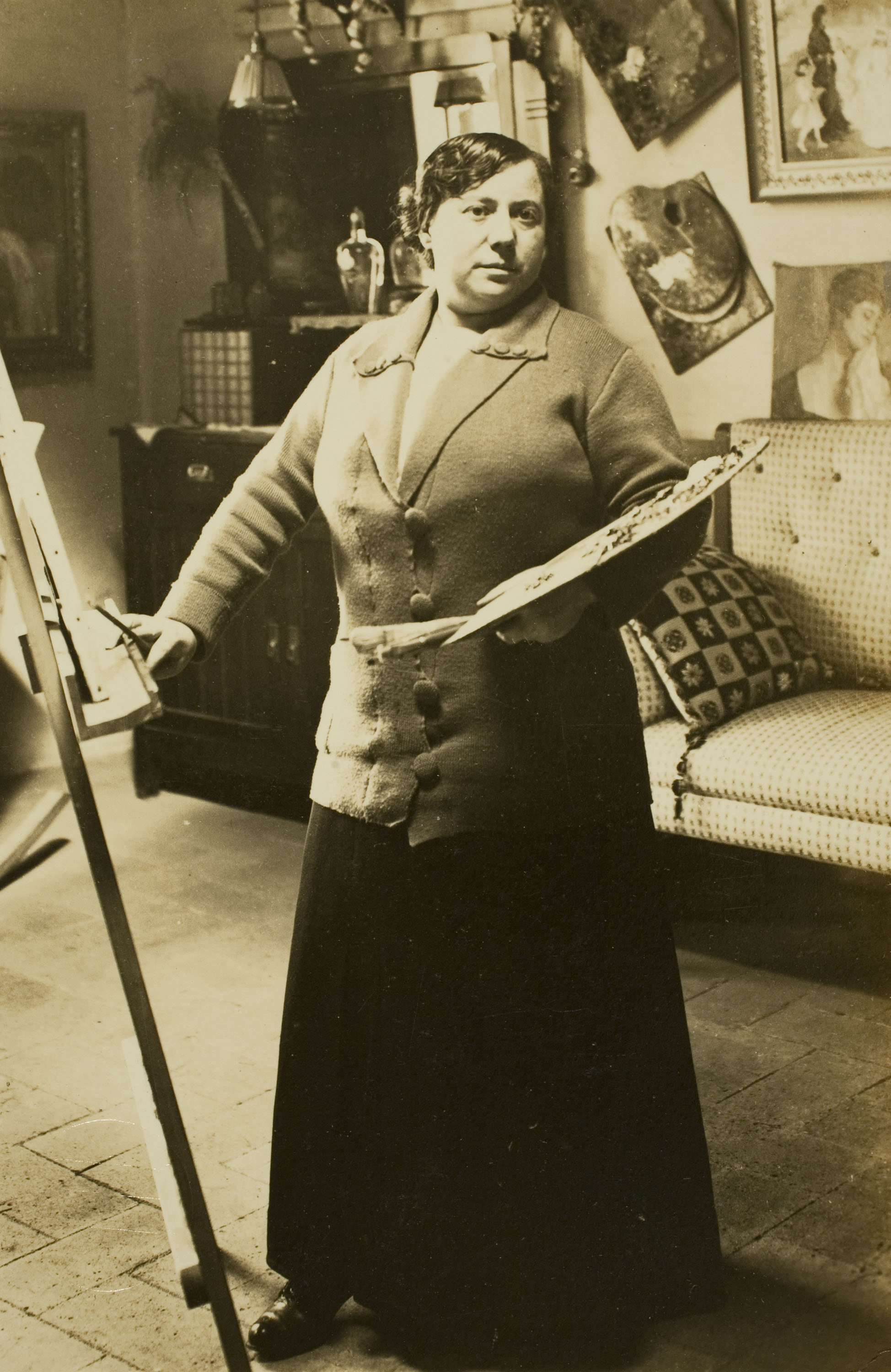 image for: Francesc Serra Dimas - Retrat de Lluïsa Vidal al seu estudi - 1904