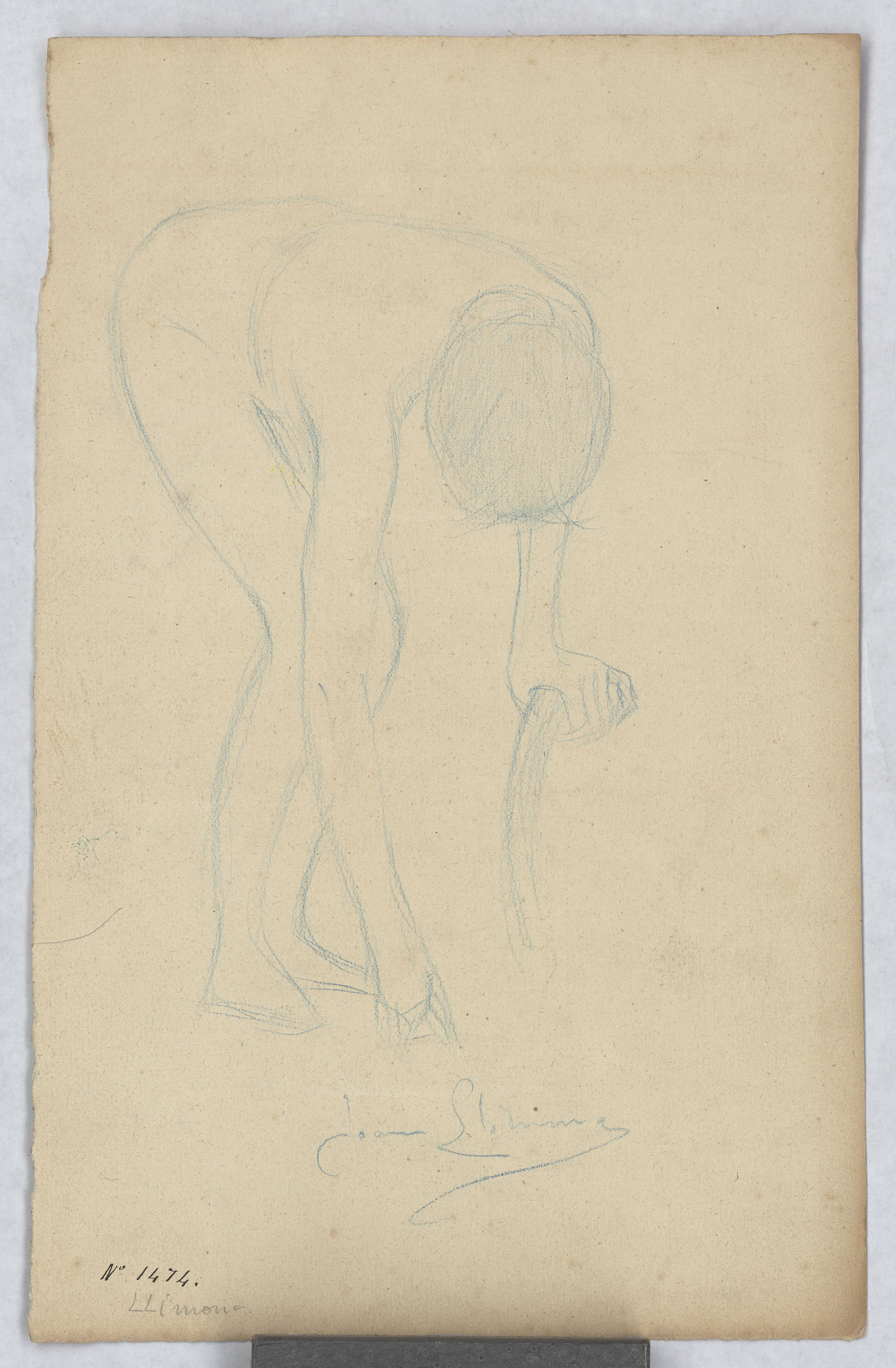 image for: Joan Llimona - Apunt de nu femení - Cap a 1902