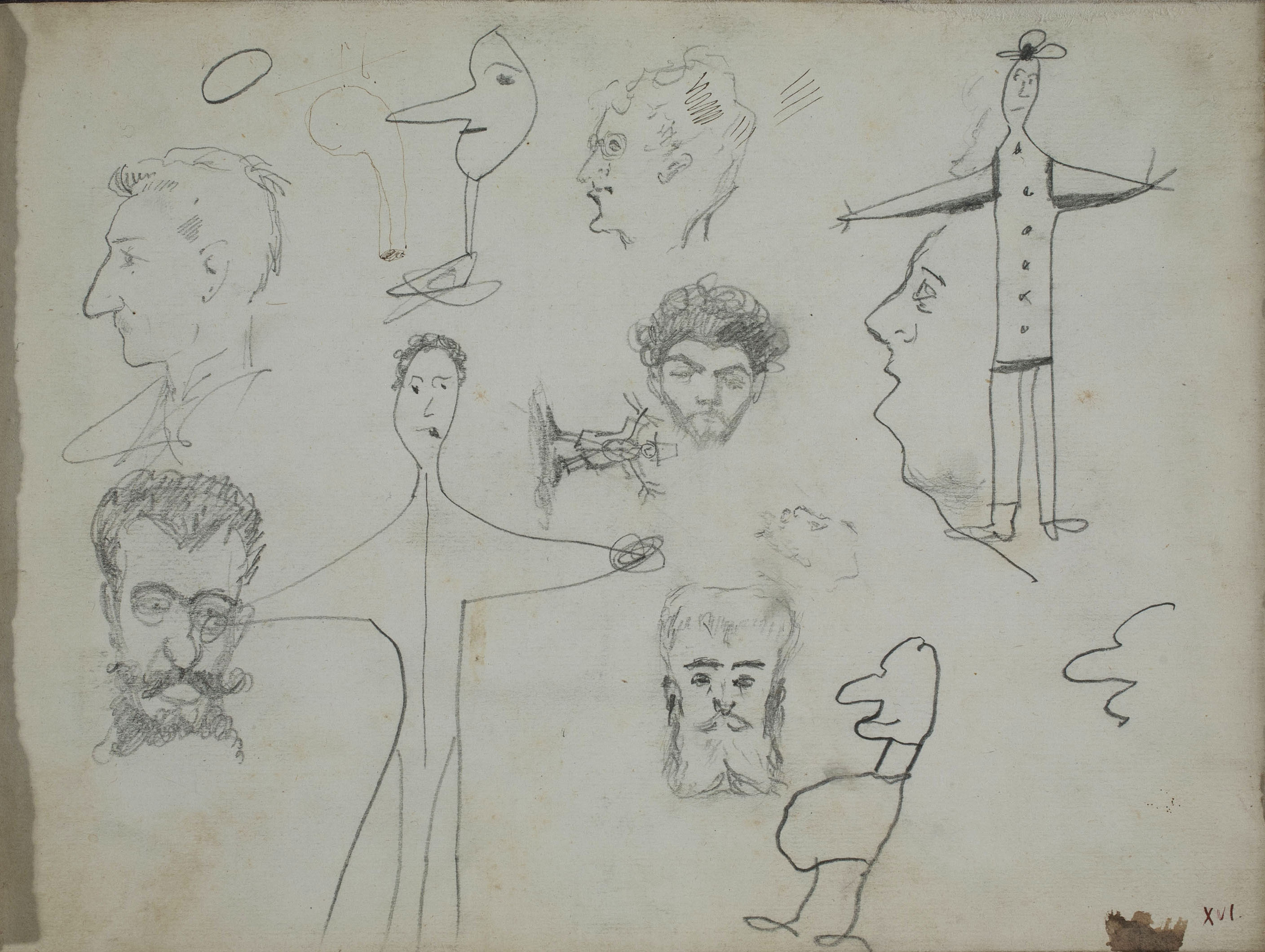 image for: Alexandre de Riquer - Apunt de figures i caps - Cap a 1878-1879