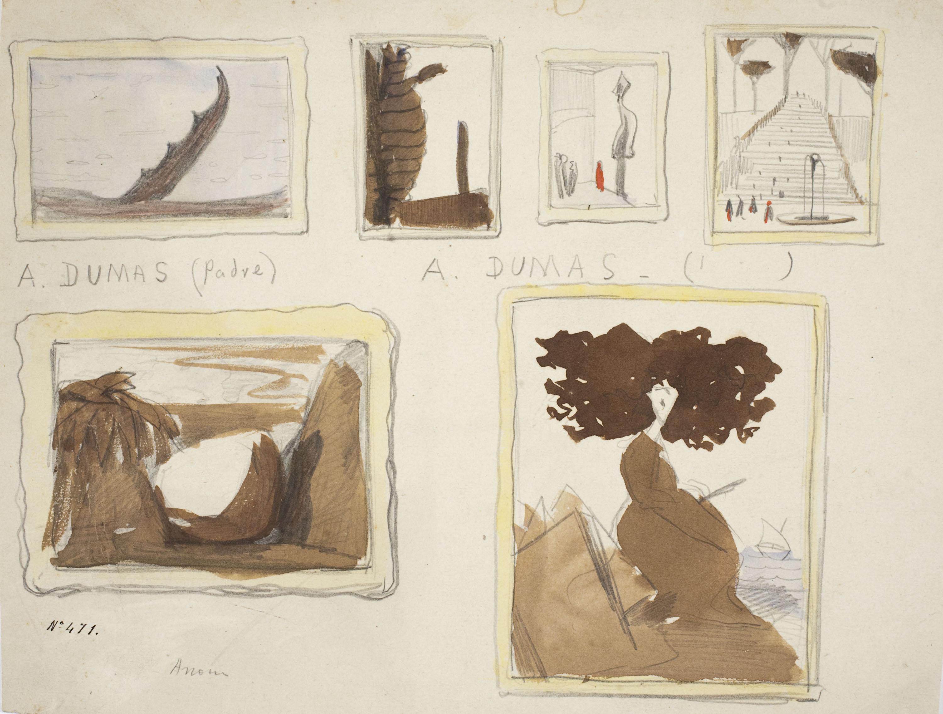 image for: Modest Urgell - Caricatures de quadres - Cap a 1872-1878