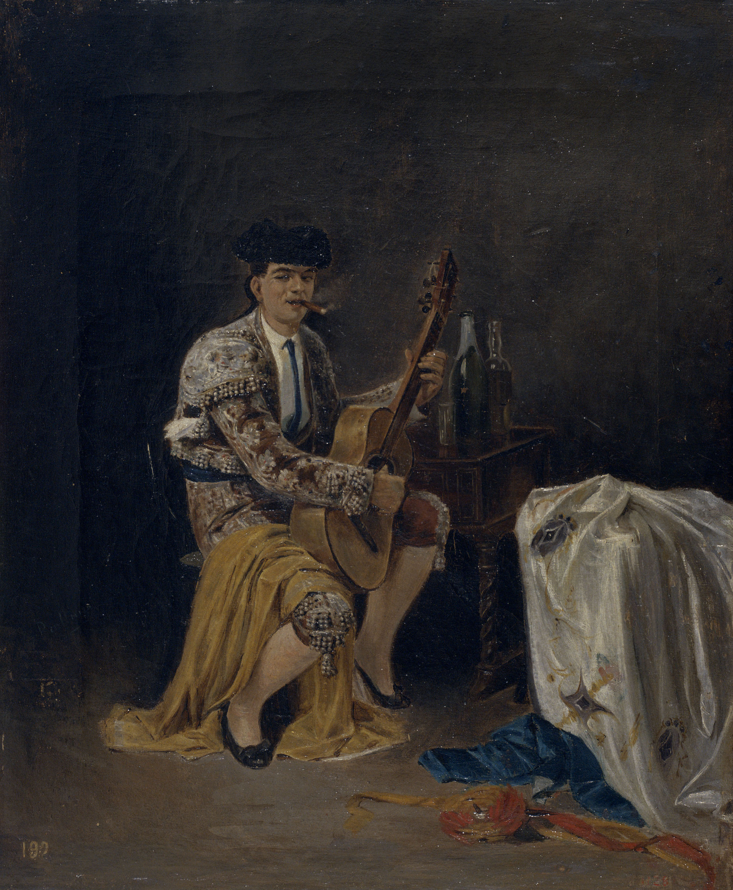 image for: Josep Benlliure Gil - Torero tocant la guitarra - Cap a 1880-1900