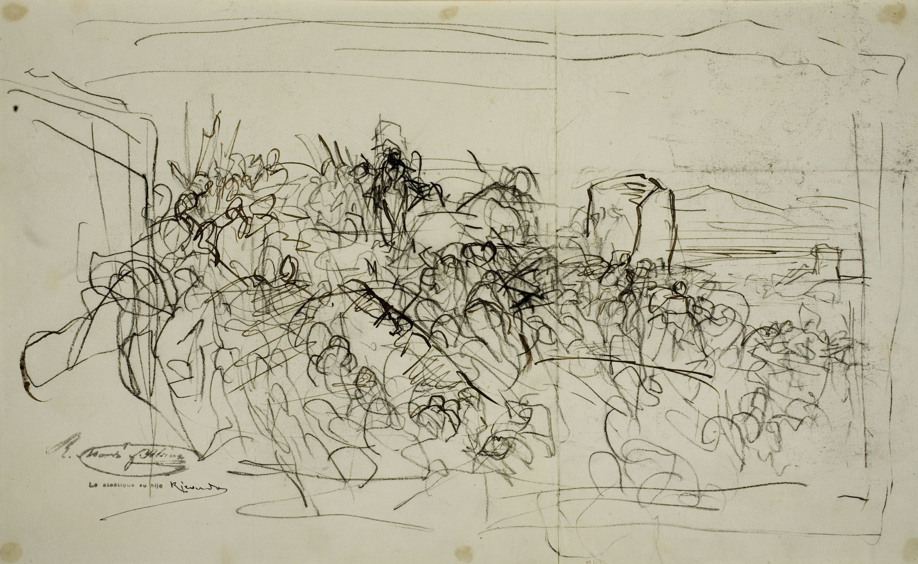 image for: Ramon Martí i Alsina - Estudi per al quadre «El gran dia de Girona» - Cap a 1863-1864